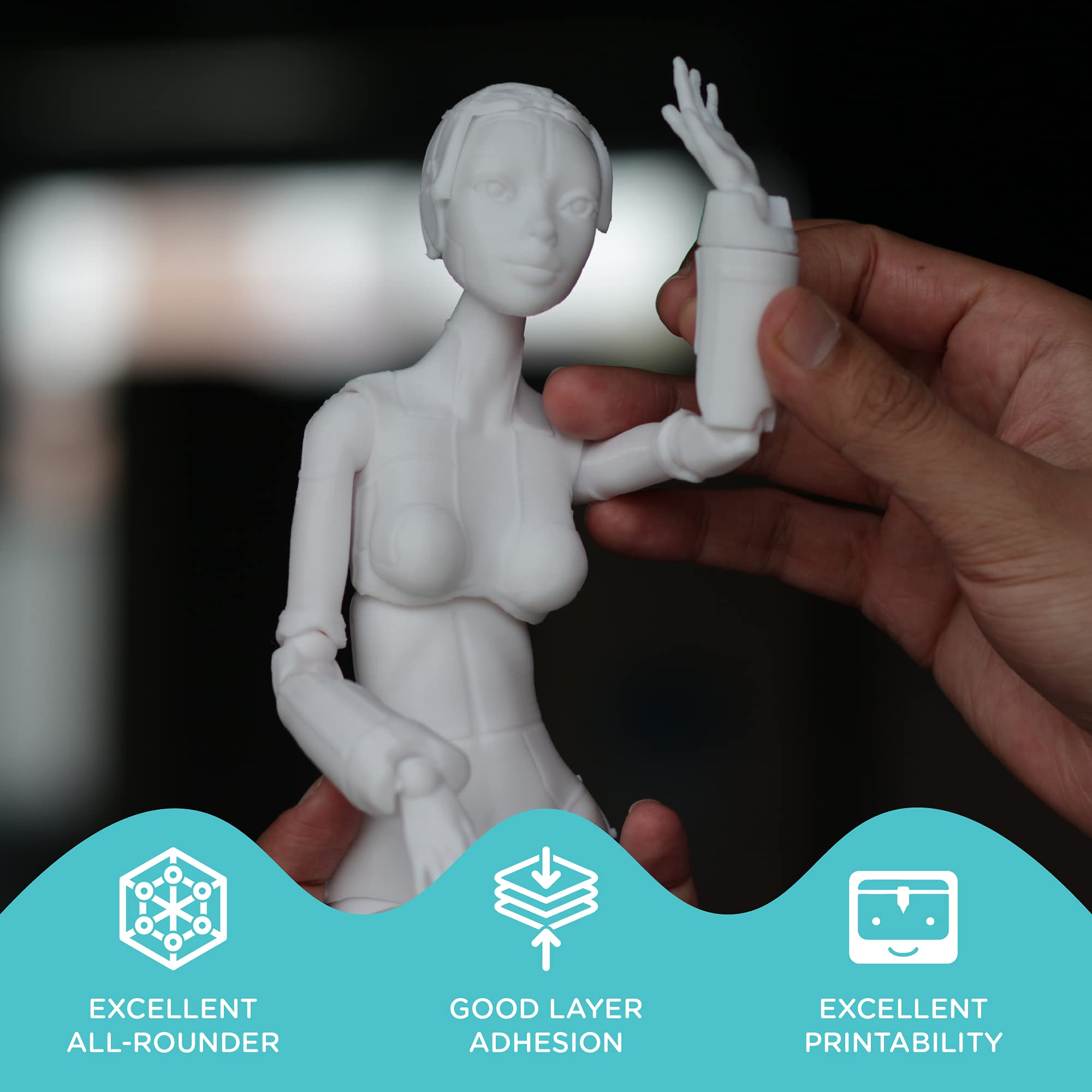 Polymaker Petg Filament 1.75Mm, 1Kg Strong Petg 3D Printer Filament Black   Polylite Petg Black 3D Printing Filament 1.75Mm, Dim