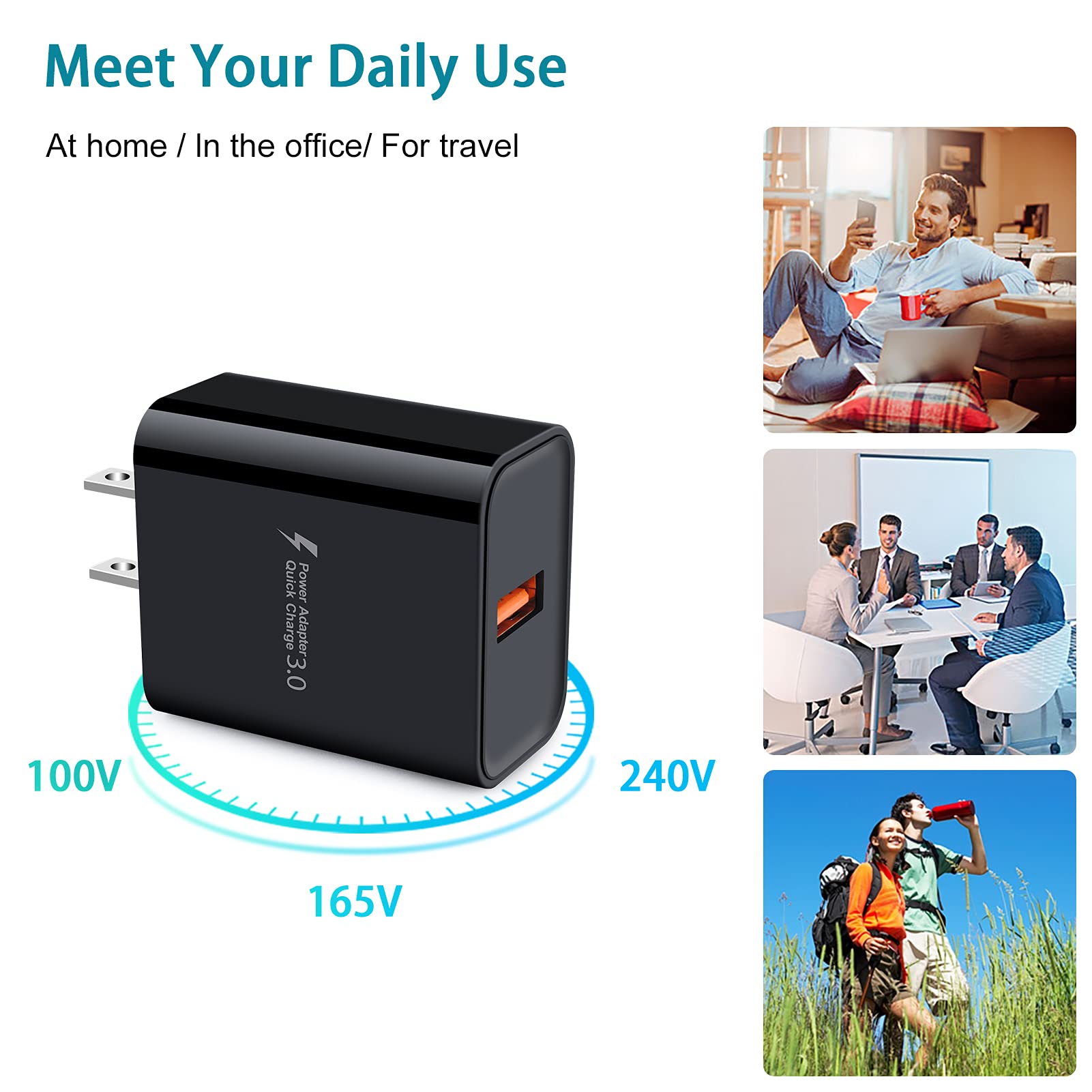 Adaptive Fast Charger Android Charger For Samsung Galaxy S7 Edge S6 S5 J3 J3V J7 J7V J5,Moto G5 G4 E6 E5 E4,Lg Stylo 3 2 G4 K50