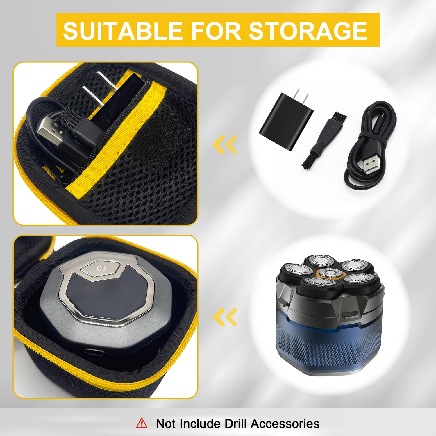 Hard Case Compatible With Microtouch/For Tustow/For Redbreak/For Solimpia Electric Shaver For Titanium Head Shavers, (Case Only)