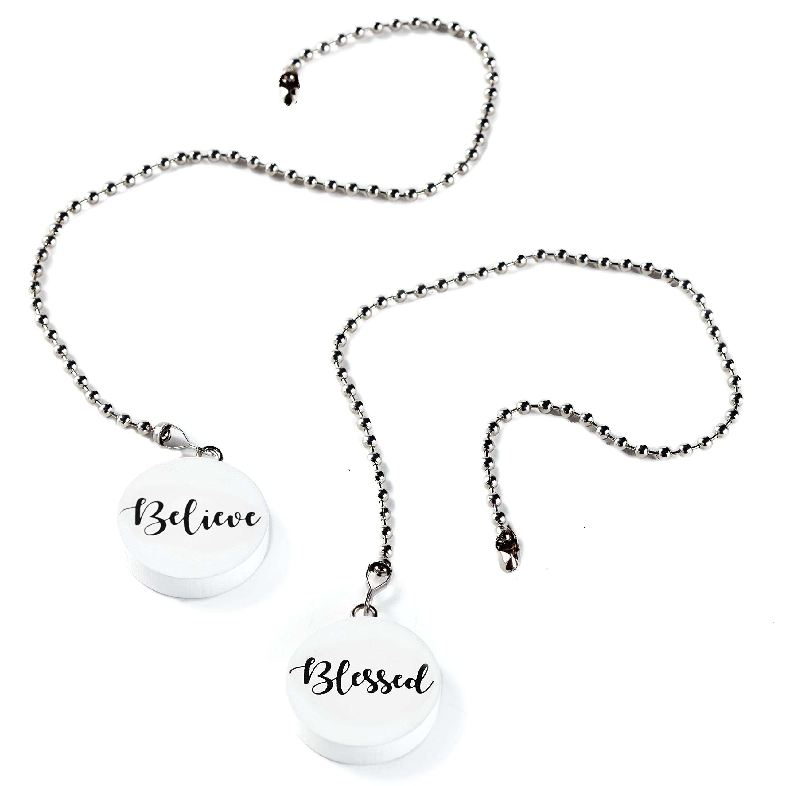 Sentiments Ceiling Fan Pull Chains With Reverse Sides - White - Set Of 2