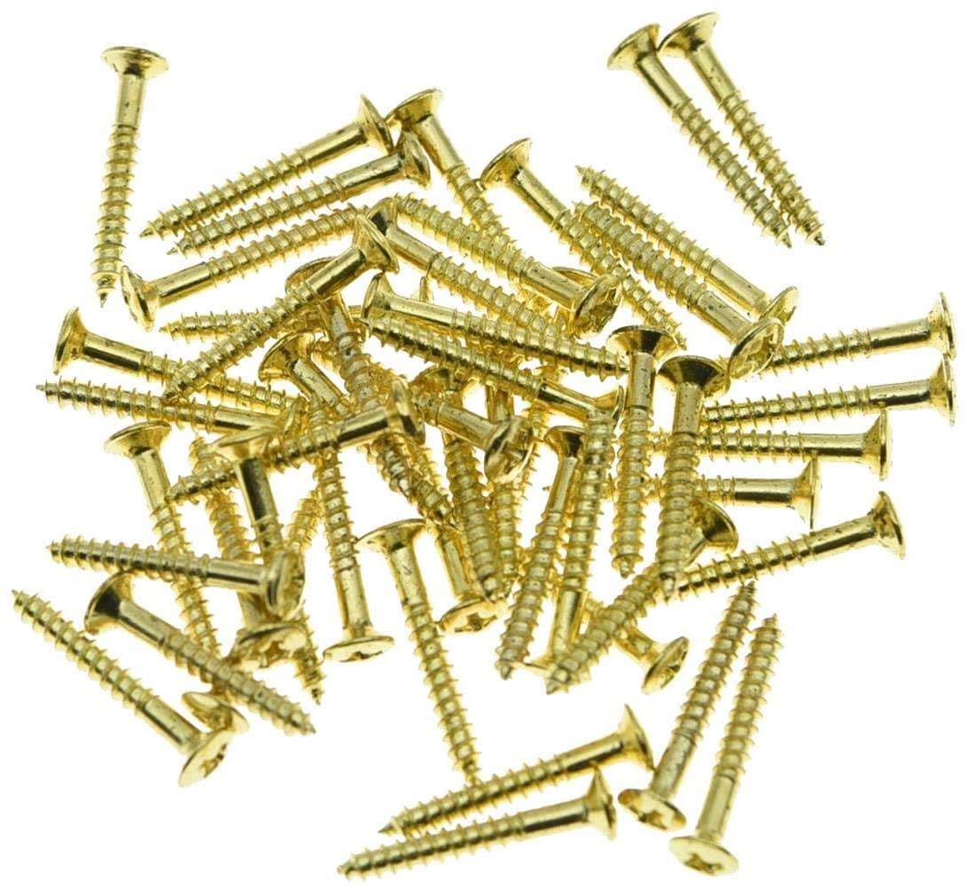 50pcs Guitar Humbucker Pickup Ring Mounting Screws Pickup Frame Surround Screws for Les Paul SG Gold