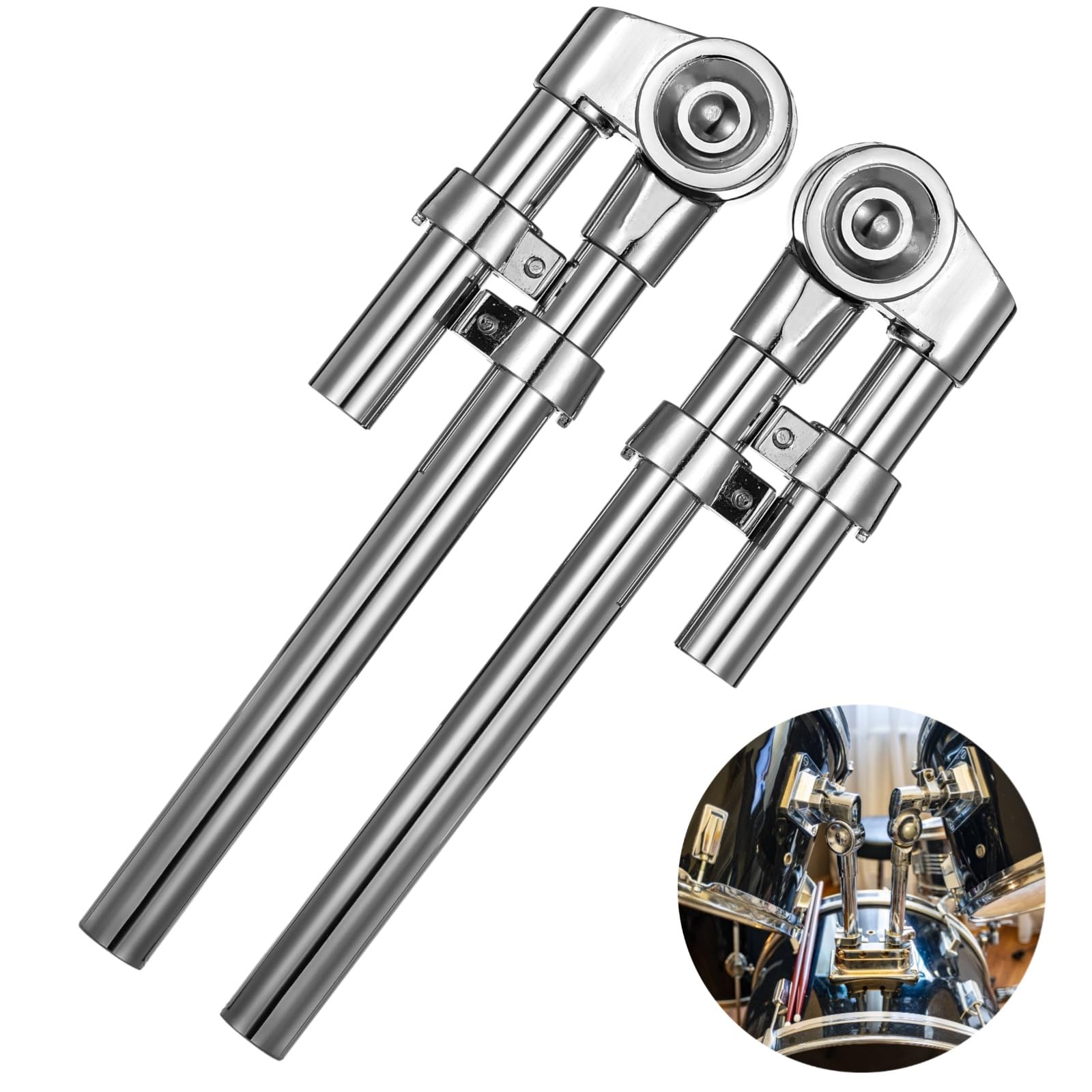 2 PCS Tom Drum Brackets, Tom Mount Holder Arm, Adjustable Tom Mounting Holder, Sturdy Metal Tom Drum Replacement Stand, Stable S