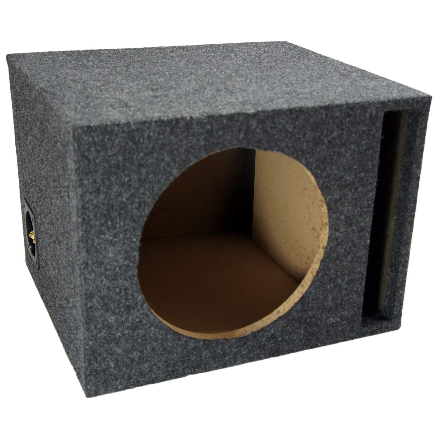 American Sound Connection Car Audio Single 10'' Vented Subwoofer Stereo Sub Box Ported Enclosure 5/8'' Mdf