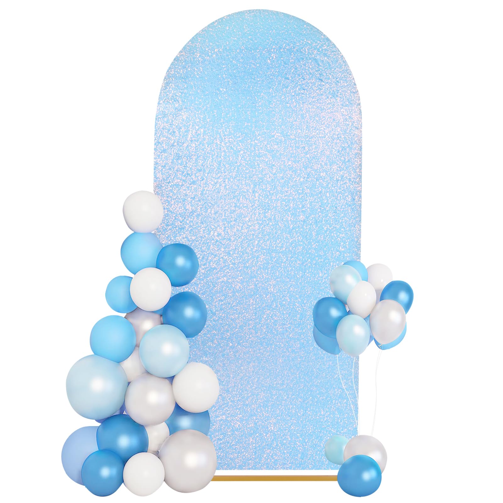 Wedding Arch Cover Mermaid Blue Shimmer Background Stand Covers 6Ft Glitter Spandex Backdrop Covers For Party Photography Decora
