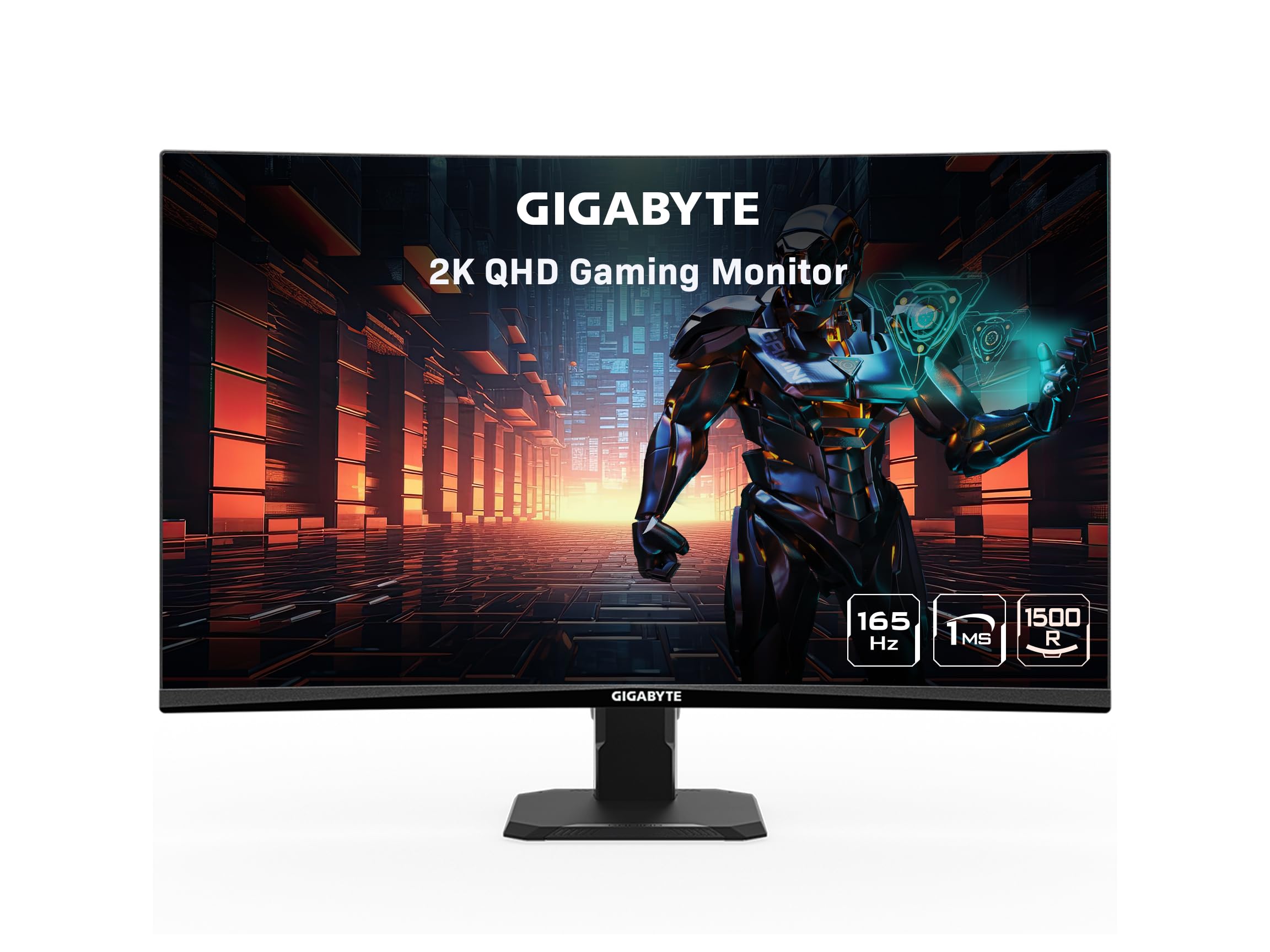 Gigabyte Gs27Qc 27 '' 165Hz 1440P Curved Gaming Monitor, 2560 X 1440 Va 1500R Display, 1Ms (Mprt) Response Time, Hdr Ready, Free