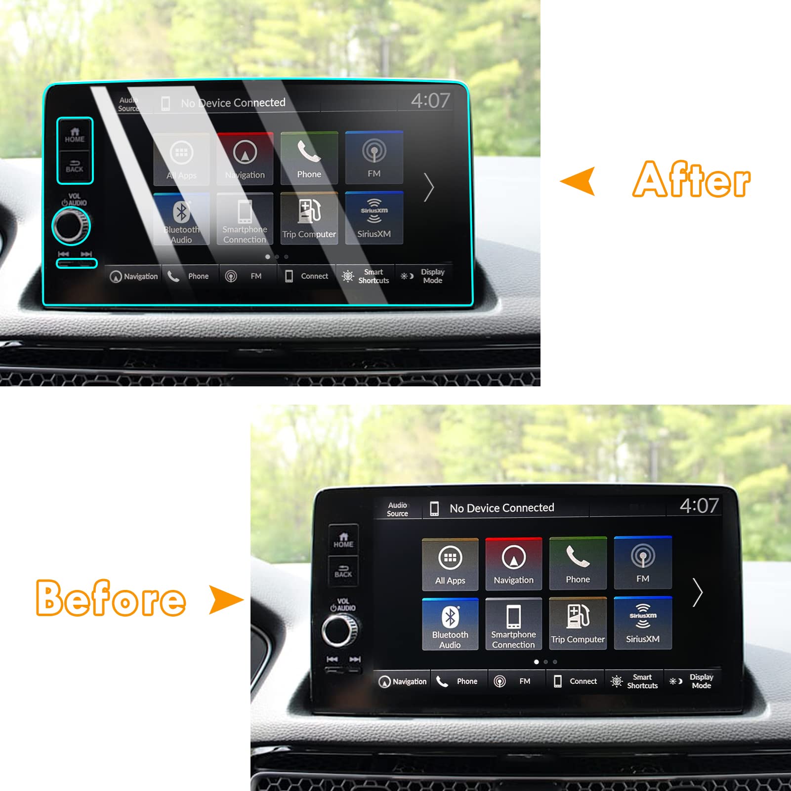 Moonlinks Compatible With 2022 Honda Civic Screen Protector 9 Inch,Tempered Glass Screen Protector Film For 2023 Crv Ex L/Hrv Ex L/Acura Integra,Screen Protective Foil With 3 Hole Precise Cutout