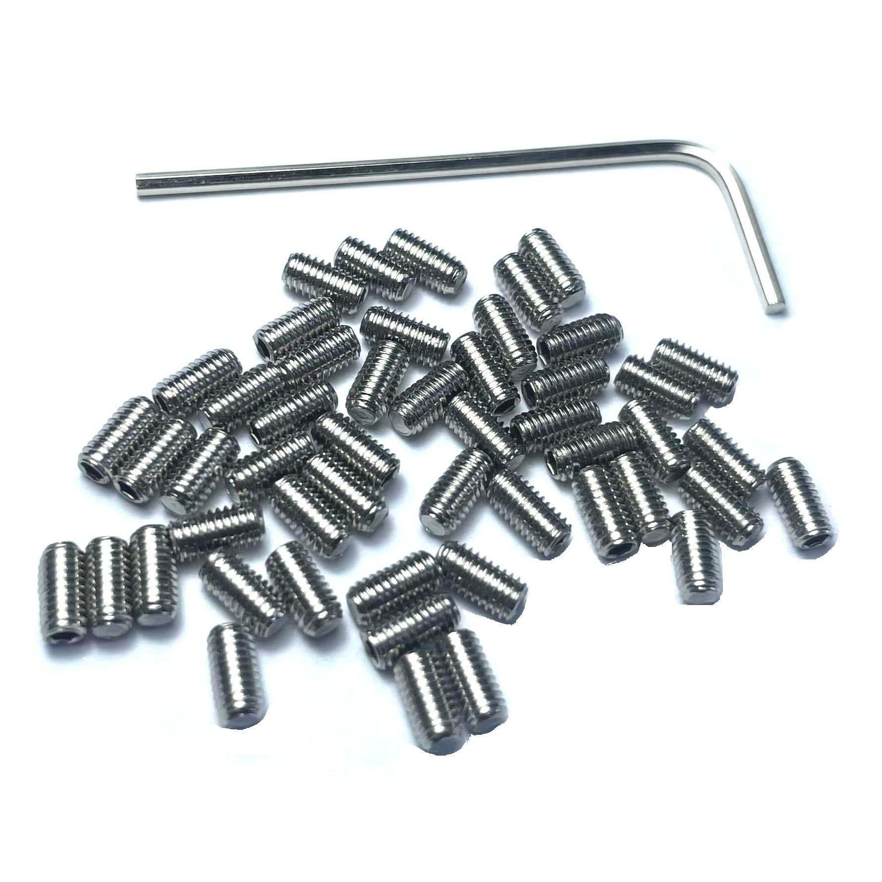 ZDingTech 50pcs M3 x 6mm 304 Stainless Steel Guitar Bridge Saddle Height Adjustment Screws for Fender Stratocaster Telecaster wi