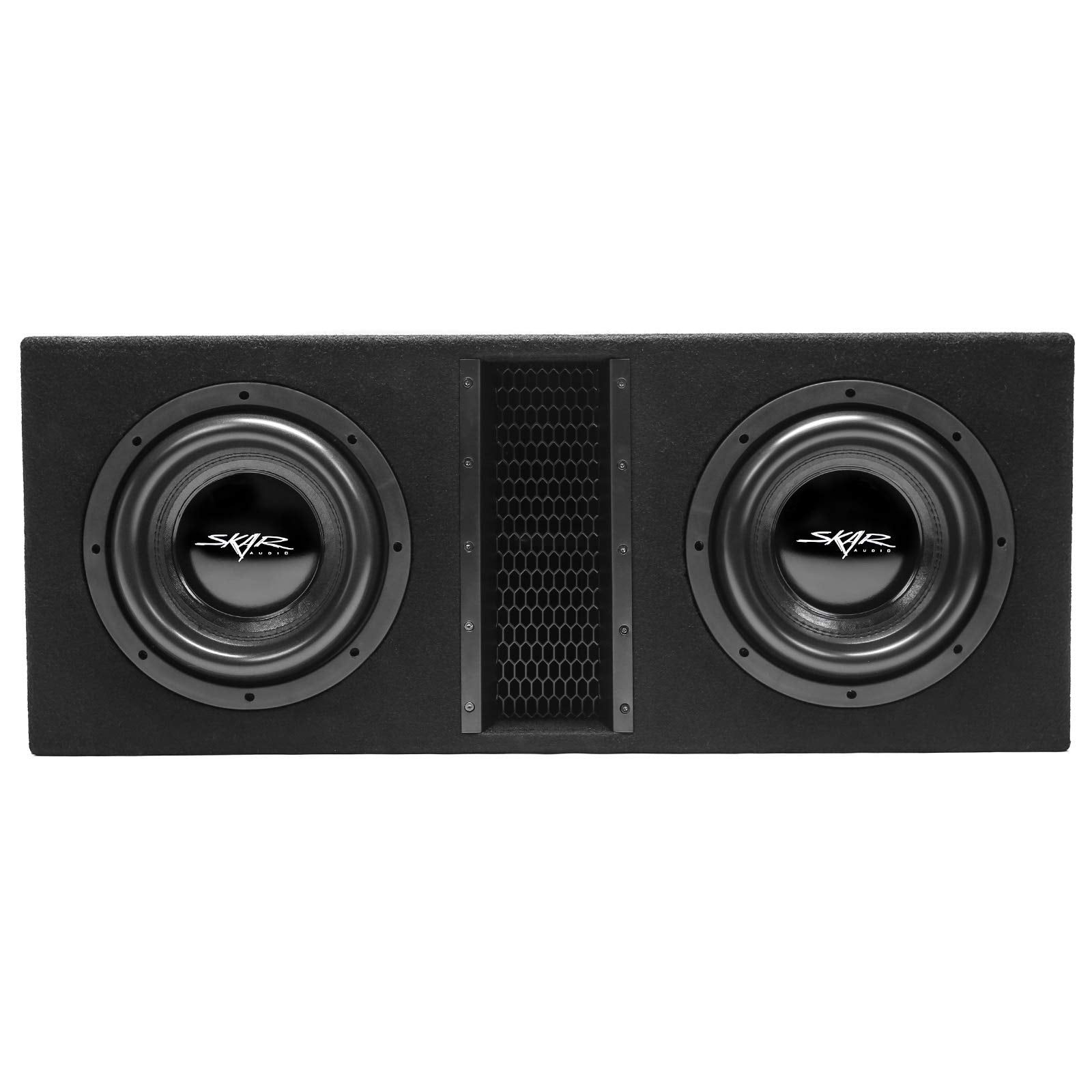 Skar Audio Dual 10" EVL-2X10D4 Loaded Vented Subwoofer Enclosure - Black, 4000W Power