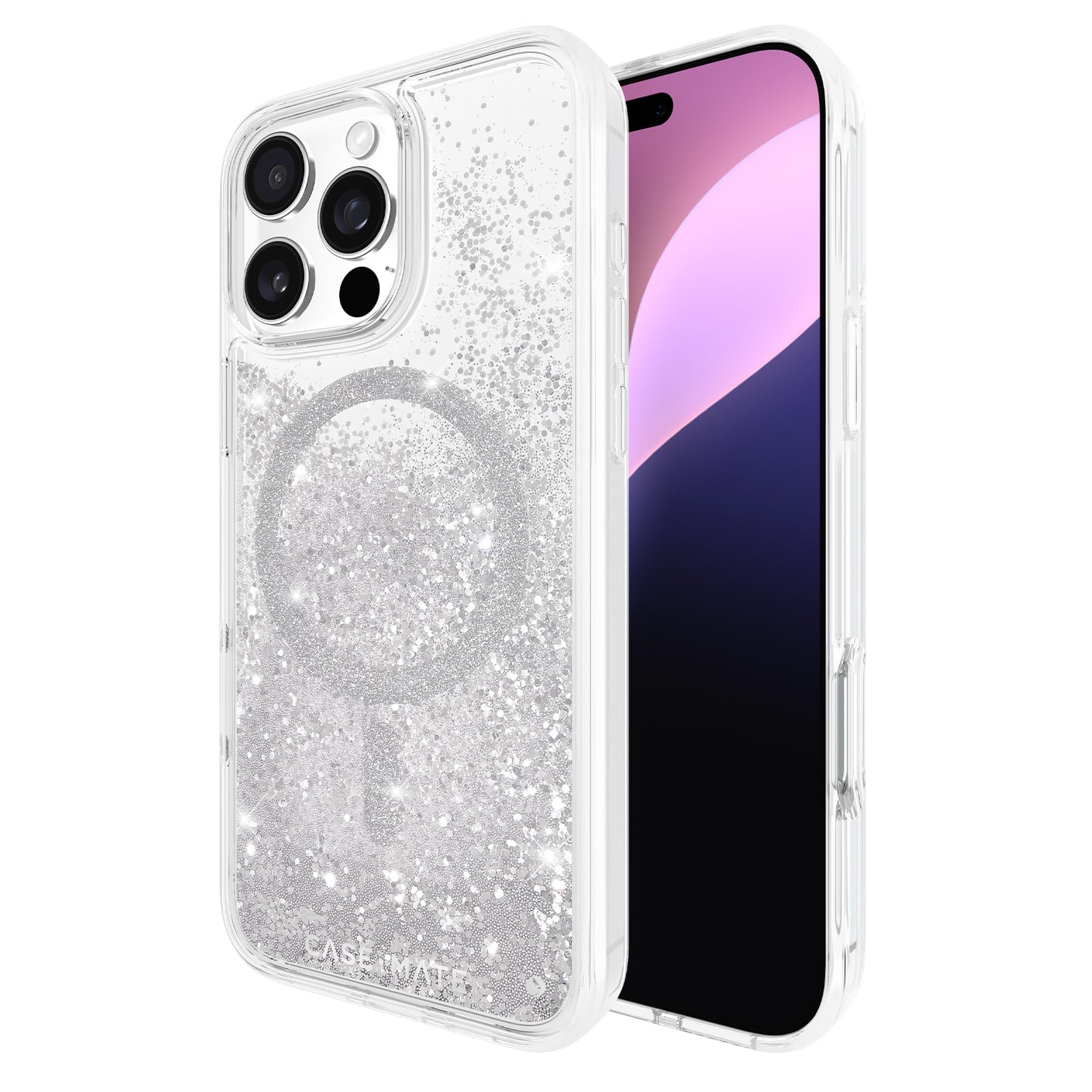 Case Mate Iphone 16 Pro Max Case [Compatible With Magsafe]   Sparkly Liquid Glitter Phone Case With 12Ft Drop Protection   Premi