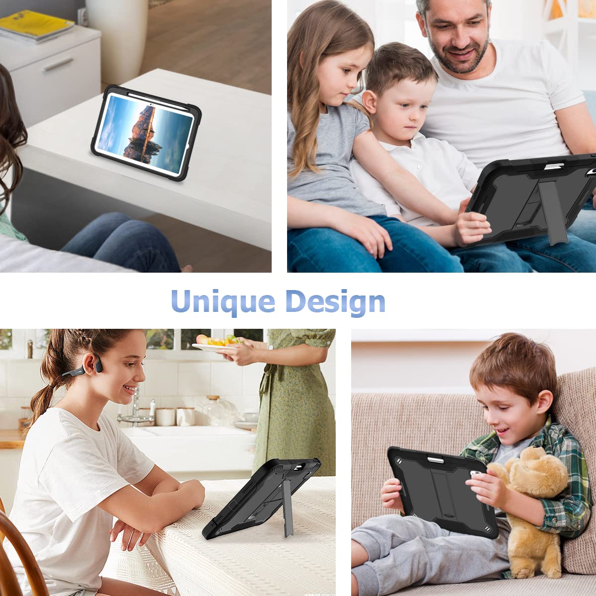 Fingic Ipad 10Th Generation Case 10.9 Inch 2022[Built In Pencil Holder]Heavy Duty Military Grade Shockproof Rugged Kickstand Sli