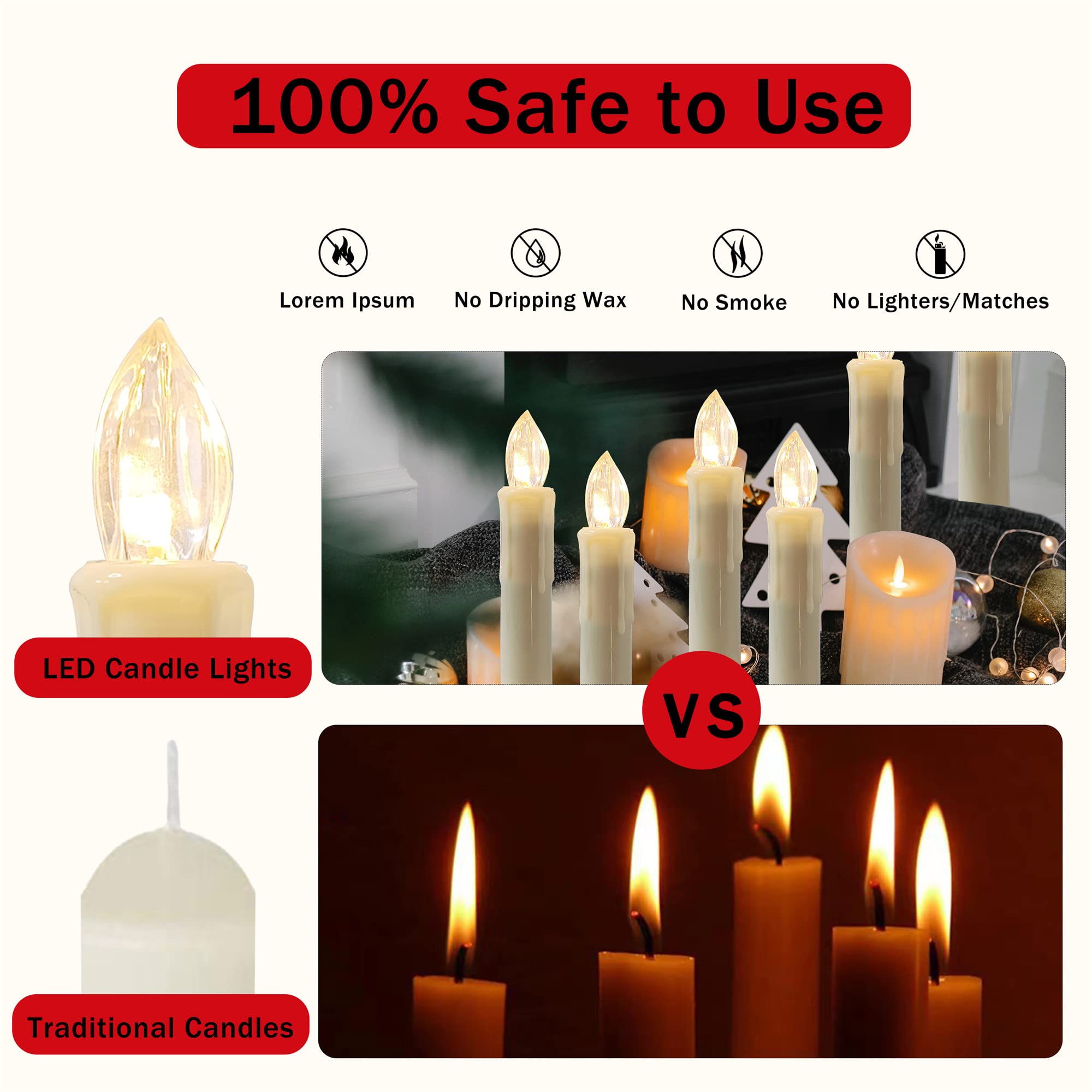 Gedengni Short Candlesticks Led Taper Candle, Remote Candle Sticks Battery Operated Chandelier Flameless Candles With Clip Flick