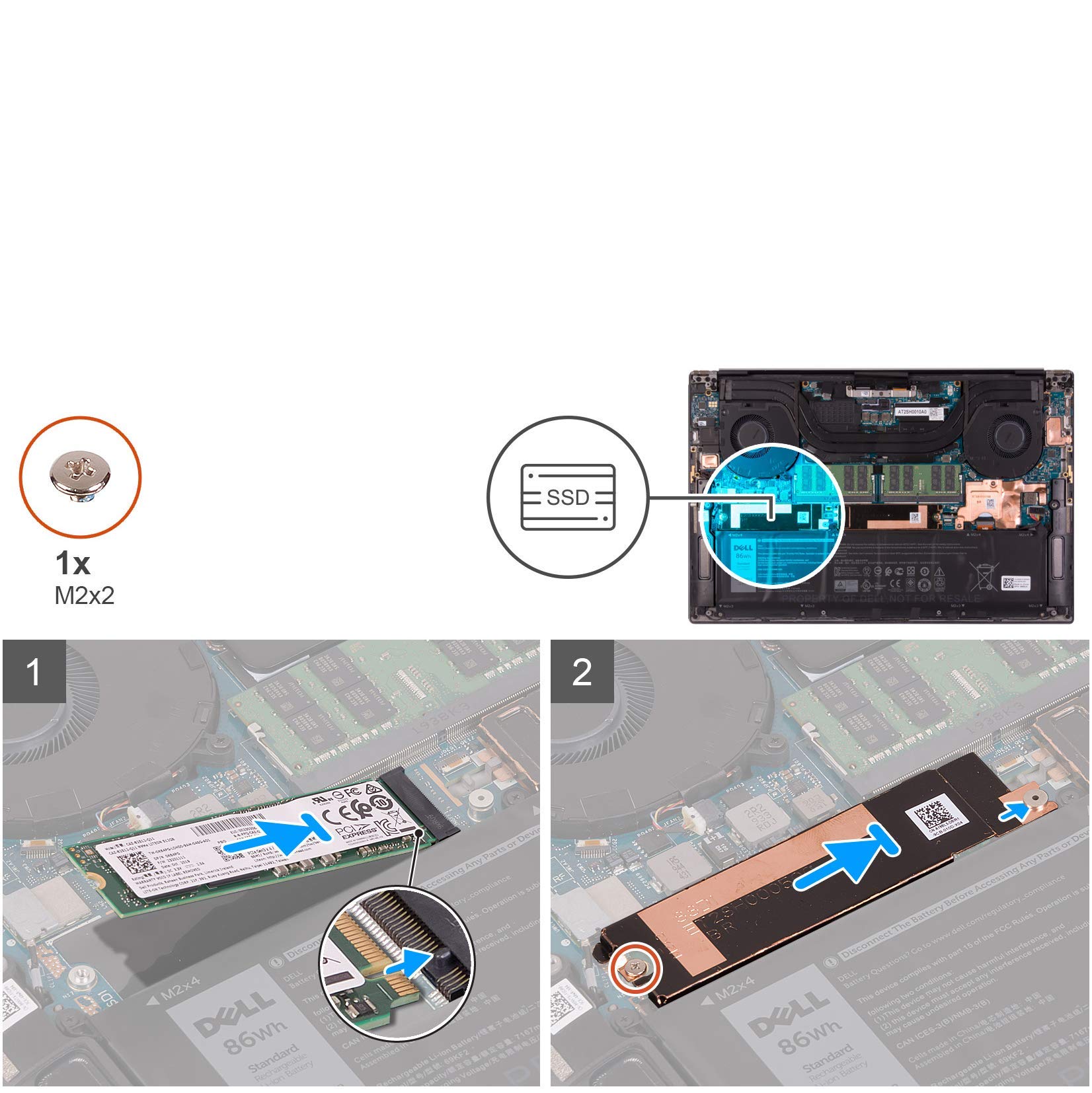 Deal4Go Slot 1 M.2 2280 Ssd Heatsink Thermal Heat Shield 0130R6 130R6 For Dell Xps 15 9500 9510 9520 9530 Precision 5550 5560 55