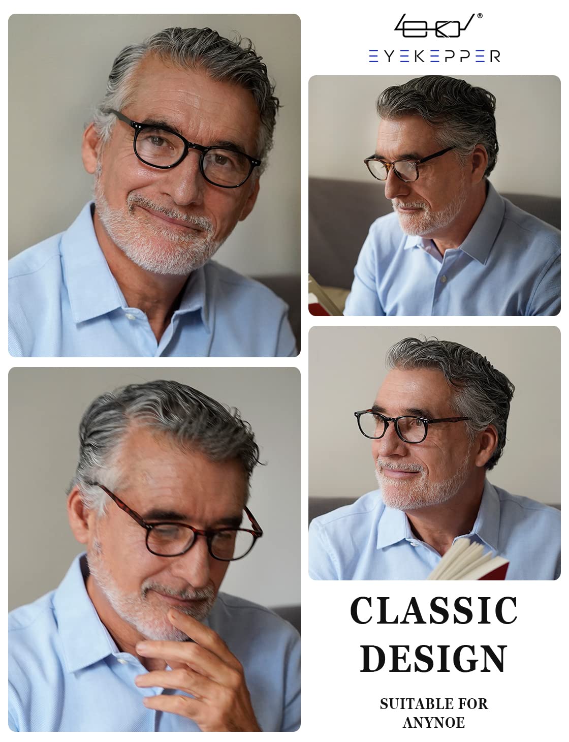 Eyekepper Blue Light Blocking Reading Glasses For Men Women Vintage Readers,Tortoise