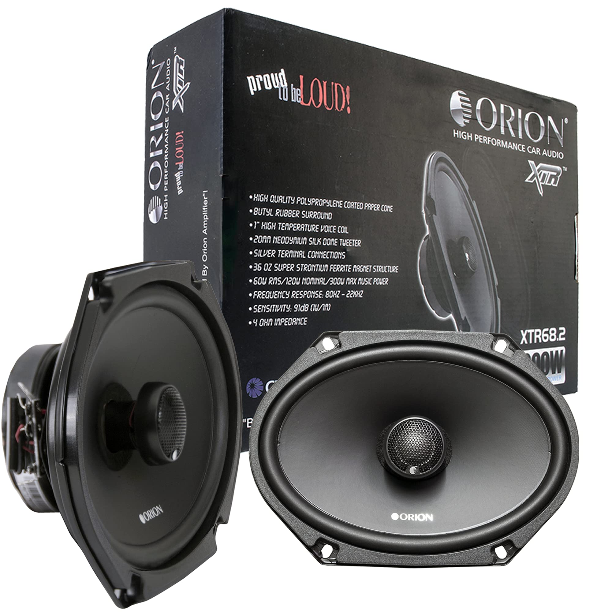 Orion Xtr68.2 6'' X 8'' 2 Way Coaxial Speakers 4 Ohm 300 Max Music Power Car One Set Of 2 Speaker