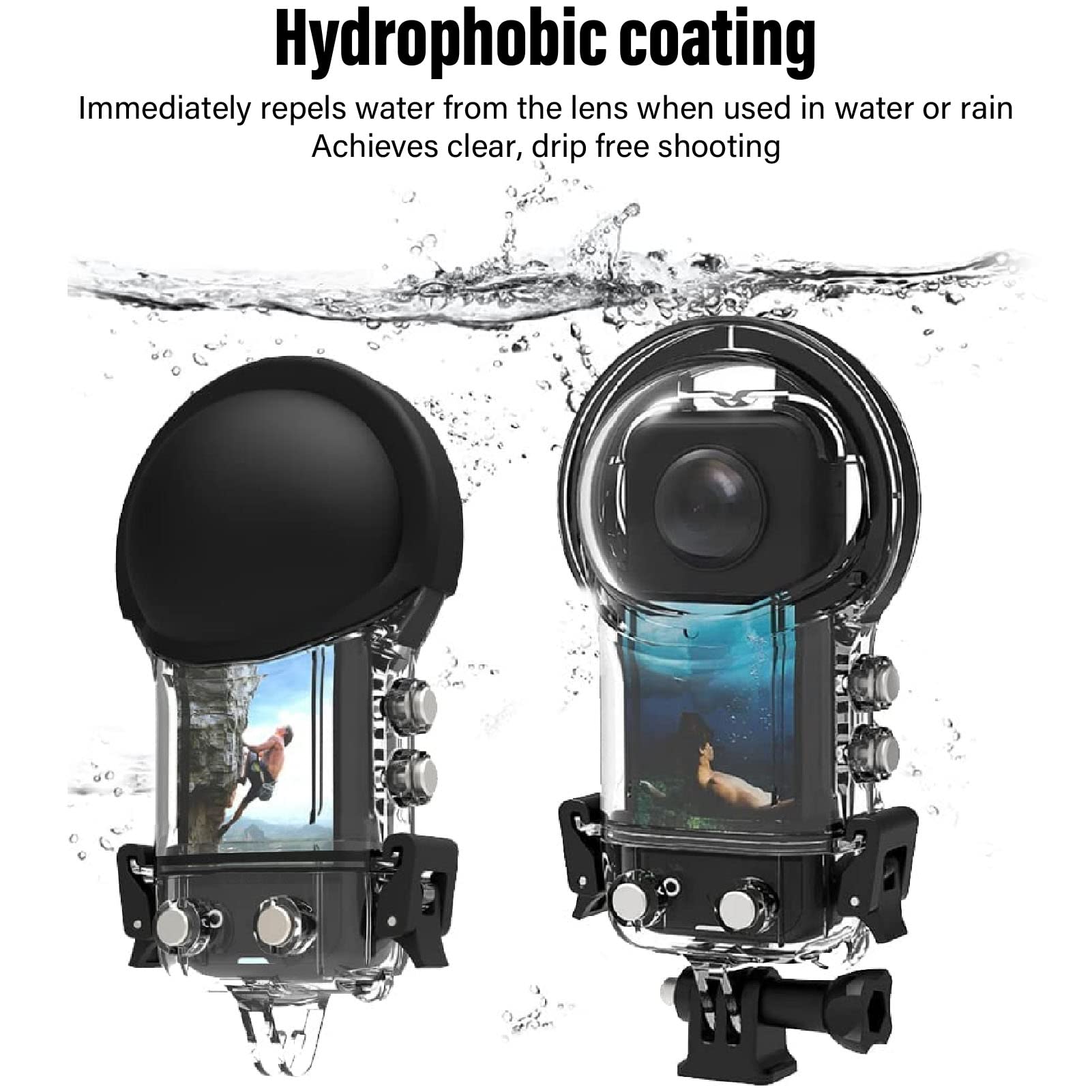 Waterproof Housing Case For Insta360 One X3, Underwater Dive Protective Shell 50M/164Ft With Bracket Accessories, Ipx8 Waterproof Camera Dive Case