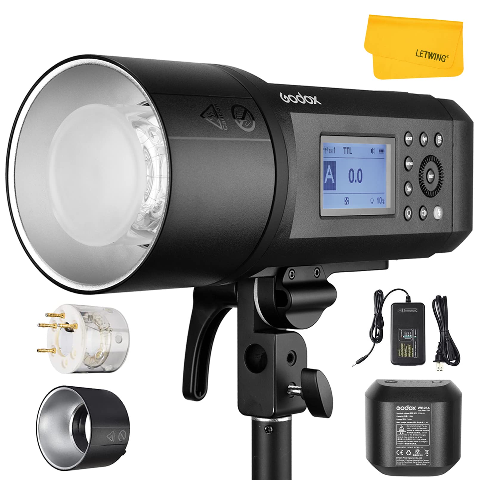 Godox Ad600 Pro Ad600Pro Outdoor Flash Strobe Light, 2.4G 600Ws Ttl Studio Flash Monolight, Powerful Li Ion Battery 1/8000S Hss