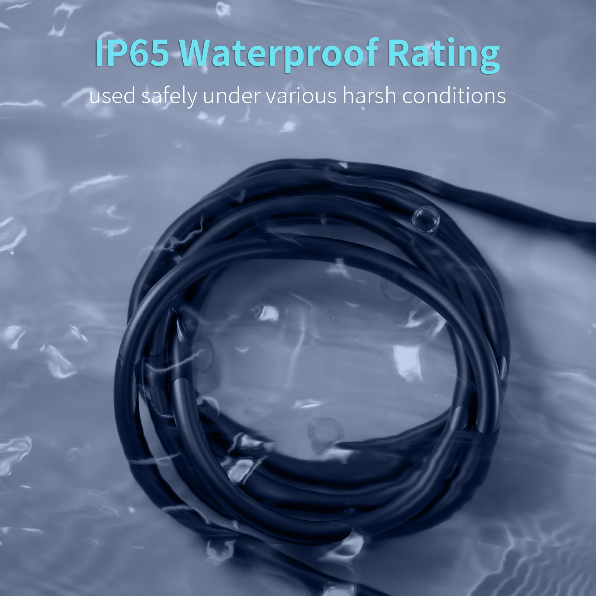 Energeaster 16/3 25 Ft 3 Outlet Extension Cord Outdoor Waterproof, Black Extension Cords With Multiple Outlets, 3 Prong Electric