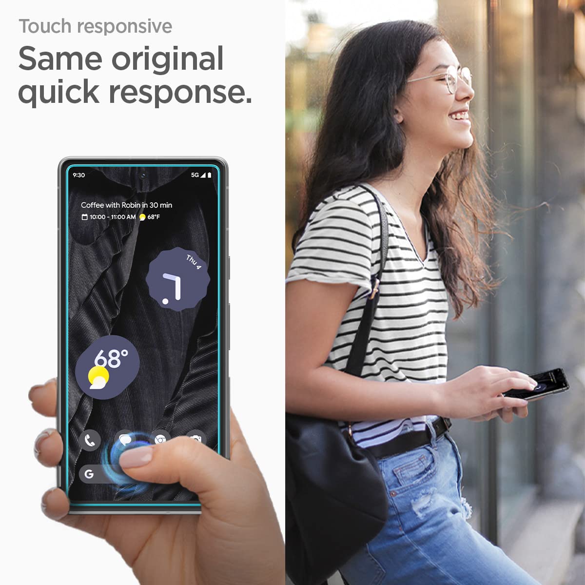 Spigen Tempered Glass Screen Protector Glastr Alignmaster] Designed For Pixel 7A Case Friendly]   2 Pack