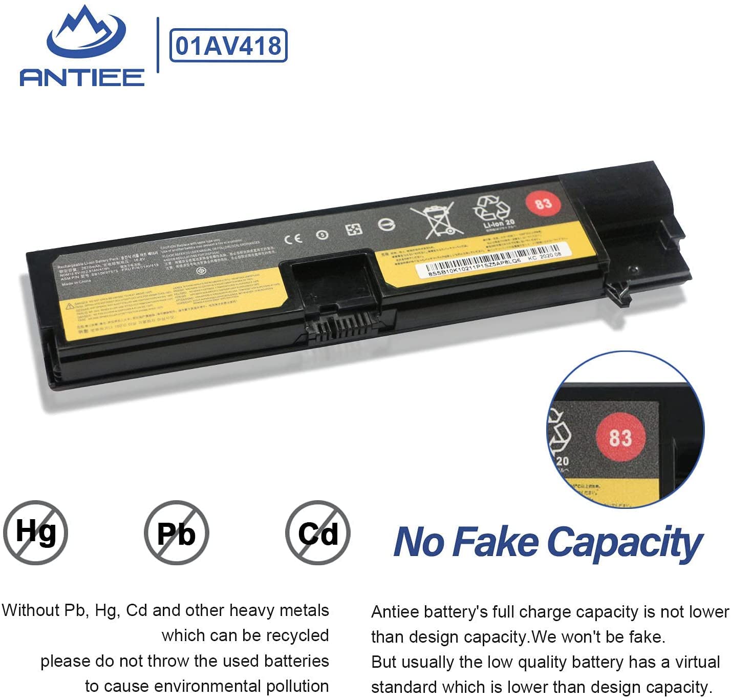 Antiee 01Av418 Laptop Battery Replacement For Lenovo Thinkpad E570 E570C E575 Series 01Av417 Sb10K97574 01Av414 Sb10K97571 Sb10K