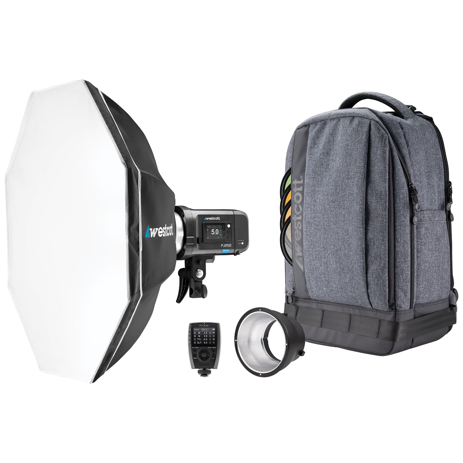 Westcott FJ250 250W Strobe 1-Light Backpack Kit with FJ-X3 M Multi-Brand Wireless Trigger