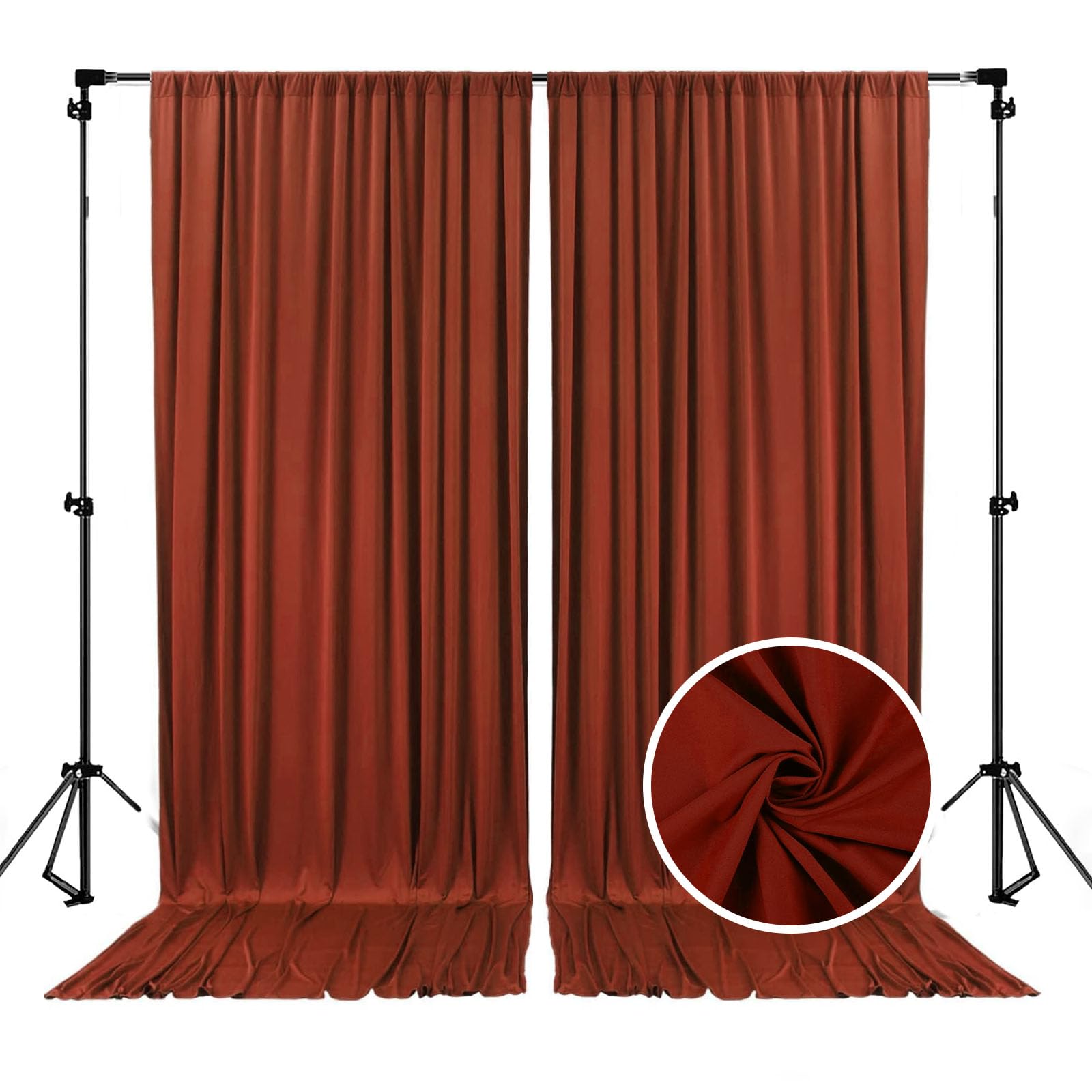 10 X 10 Feet Brown Backdrop Curtain For Partie, Background Curtains For Photoshoot, Birthday, Wedding, Halloween, Thanksgiving,