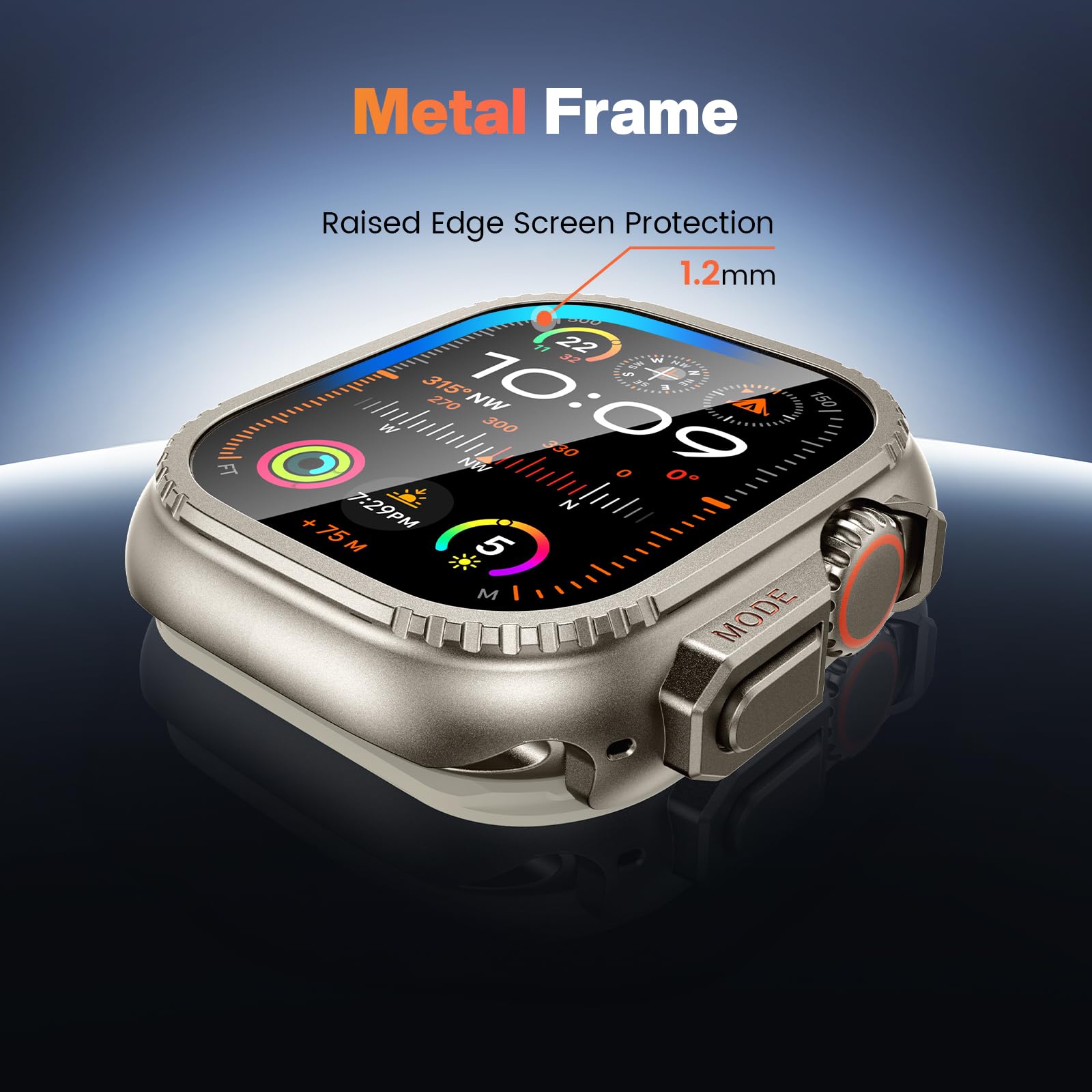 Goton Metal Case Compatible For Apple Watch Ultra 2 2024 Ultra Screen Protector 49Mm, Rugged Bumper 49 Mm With Back Cover, Water