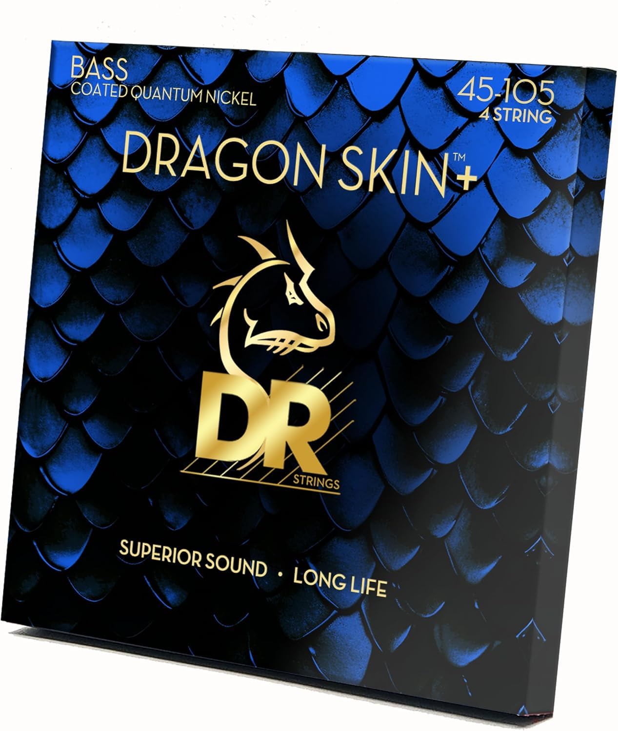 DR Strings DRAGON SKIN+ - Coated Quantum Nickel Bass Strings - DBQ-45 - Superior Sound with Comfortable Feel & Long Life: Medium