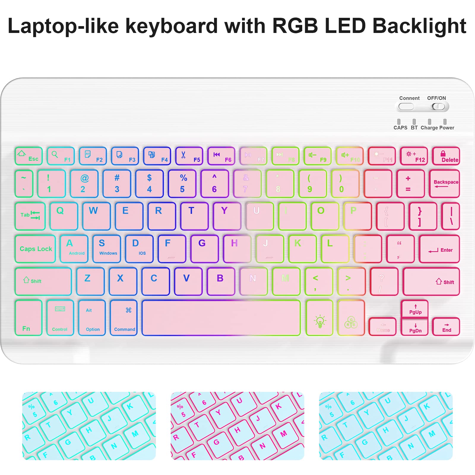 Aliwlhof Case With Keyboard Ipad 10Th Generation (10.9'', 2022),Keyboard Case For Ipad 10.9'' 10Th Gen, 7 Colors Backlit Keyboar