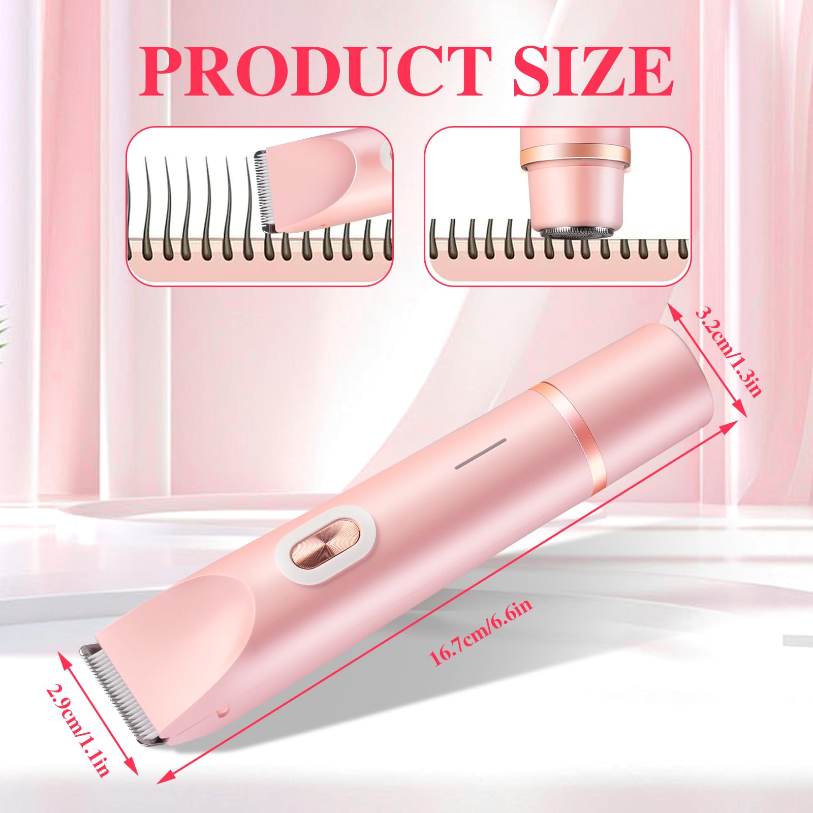 Glow Aura Womens Shaver, Dual Head Shaver Women, 2 In 1 Electric Razor For Womens Legs Underarm Face Pubic Hairs, Glowshave Hair