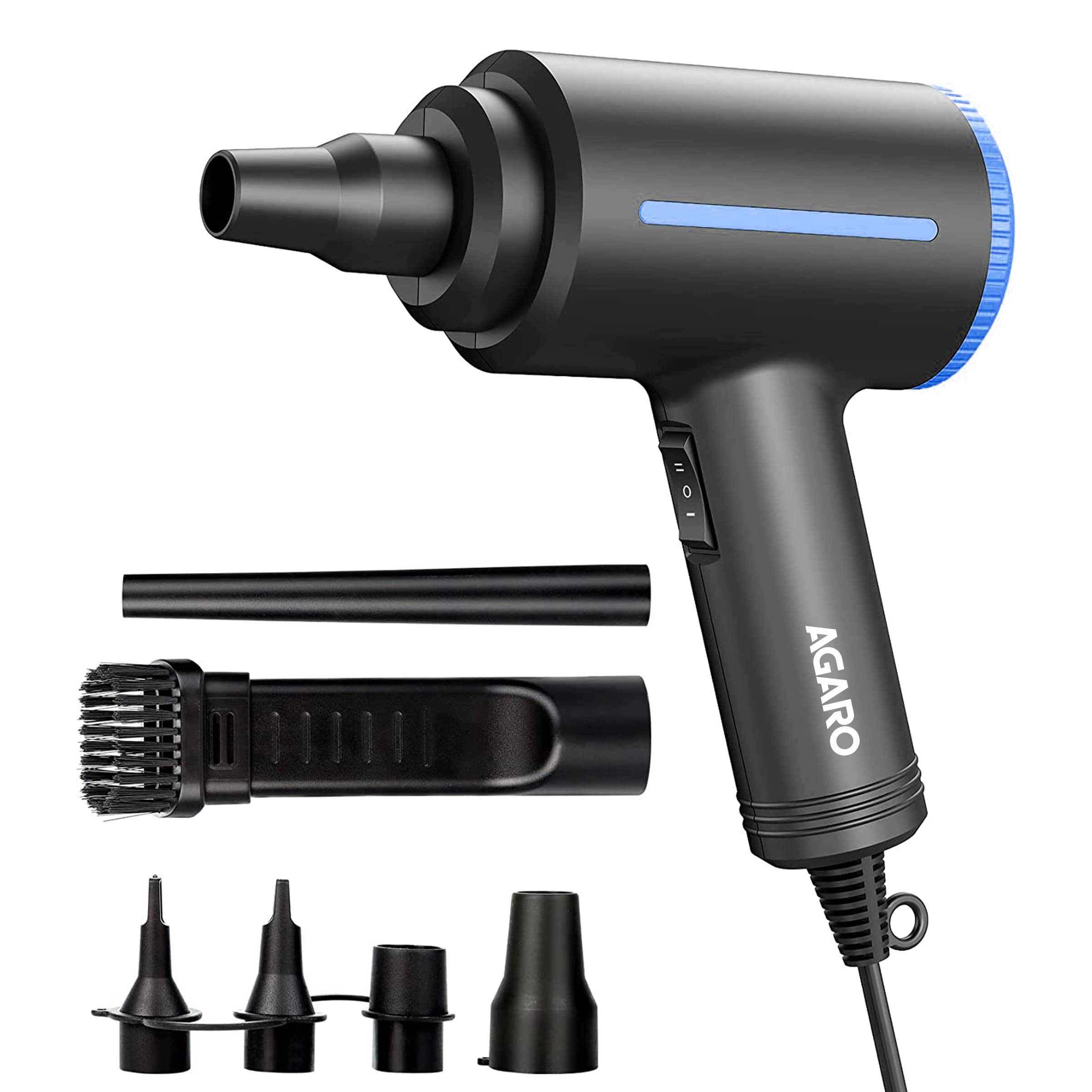 Agaro Compressed Air Duster,Air Blower, Powerful 48000 Rpm, Variable Speed, Copper Motor, Air Spray/Blower For Electronics & Inf