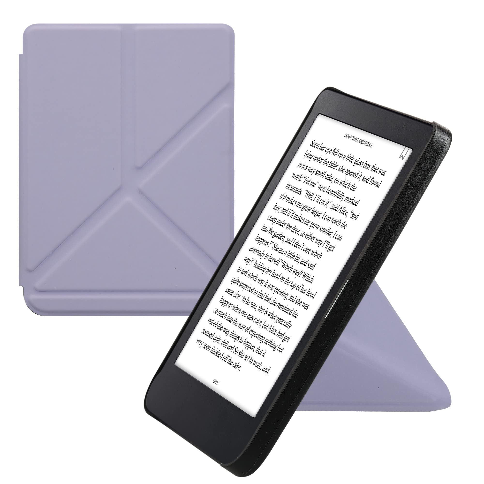 Kwmobile Origami Case Compatible With Kobo Clara 2E / Tolino Shine 4 Case   Slim Pu Leather Cover With Stand   Lavender