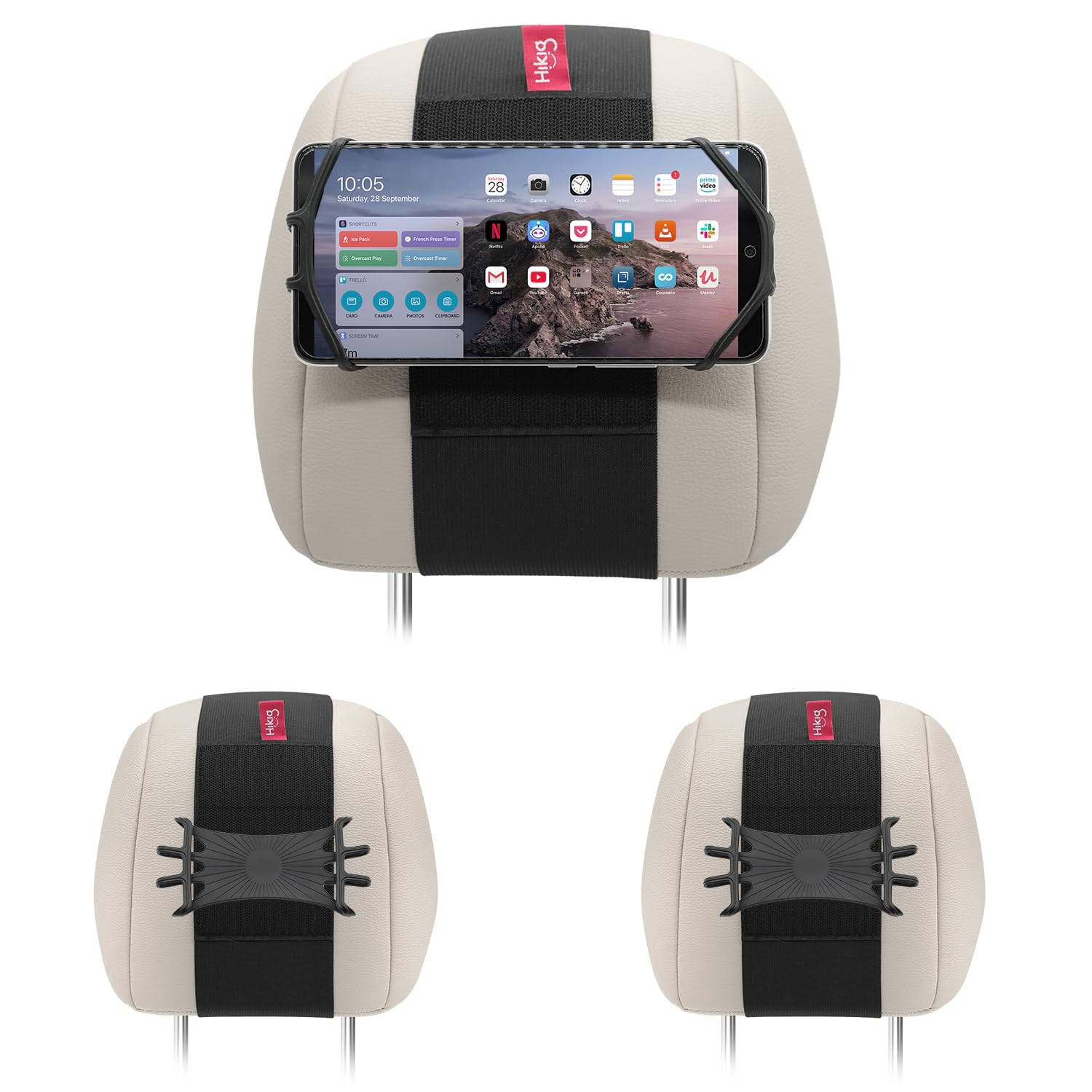 Z Zothington Car Phone Headrest Holder - Car Back Seat Headrest Phone Mount For Kids, Road Trip Essentials, Compatible With Ipho