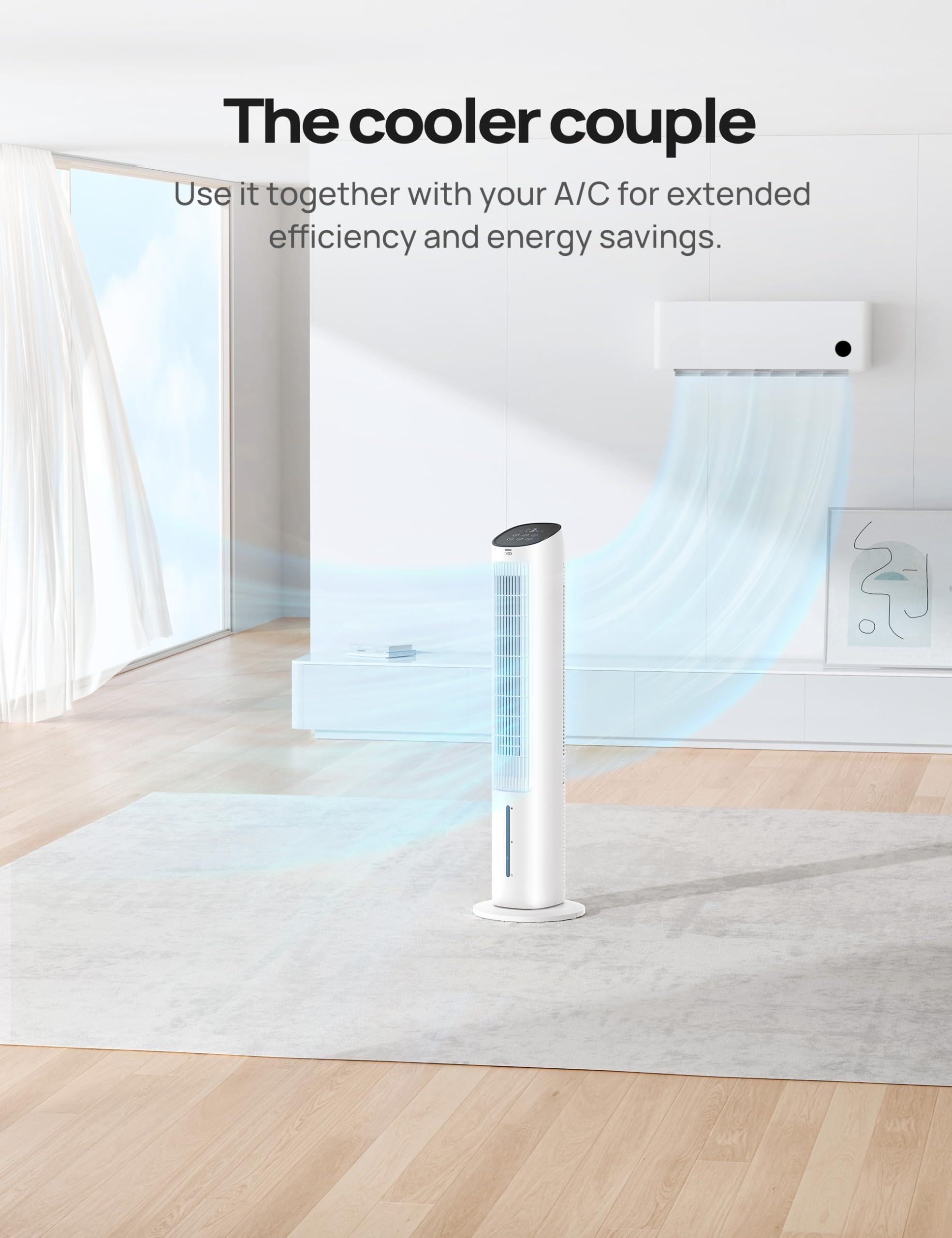 Dreo Evaporative Air Swamp Cooler, 40    Standing Fans That Blow Cold Air, 80 Oscillating Bladeless Cooling Fan For Bedroom, Rem