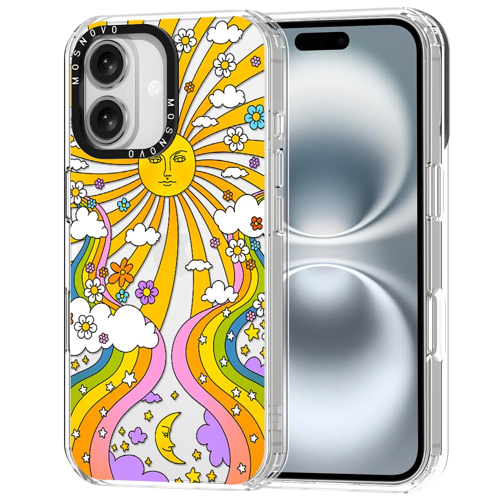 Mosnovo Case For Iphone 16, [Buffertech 6.6Ft Military Grade Drop Protection] [Anti Peel Off Tech] Clear Tpu Bumper Phone Case C