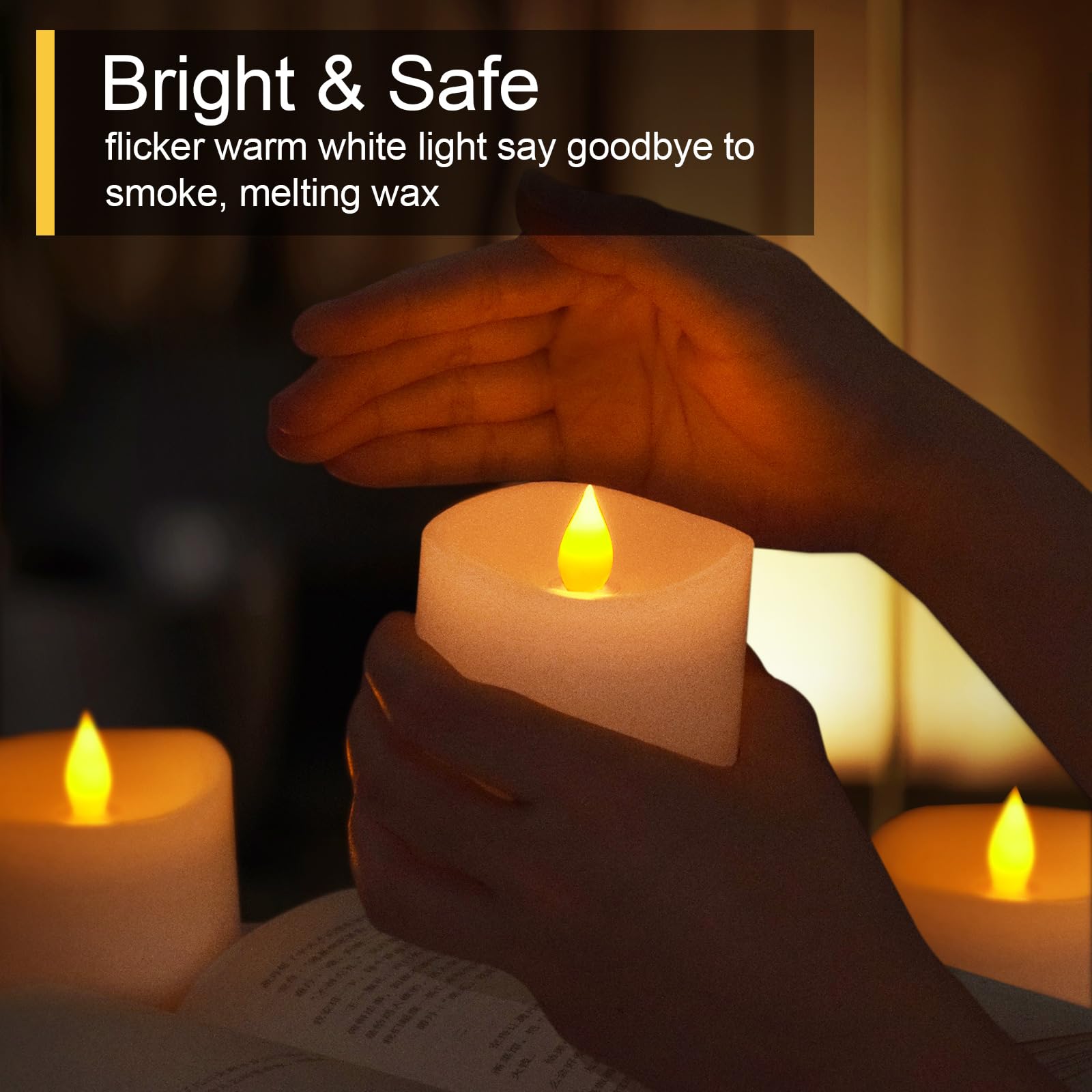 Genwelled Life Plus 3X4 Flameless Candles With Remote Set Of 3, 4 Inch Battery Candles Flickering With Timer, Led Pillar Candle