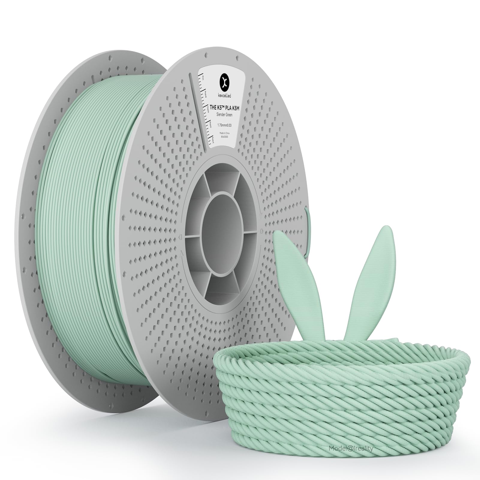 kexcelled Matte PLA Filament 1.75mm,Matte Mint Green PLA 3D Printer Filament 1kg Reusable Spool (2.2lbs) with +/-0.03mm Accuracy