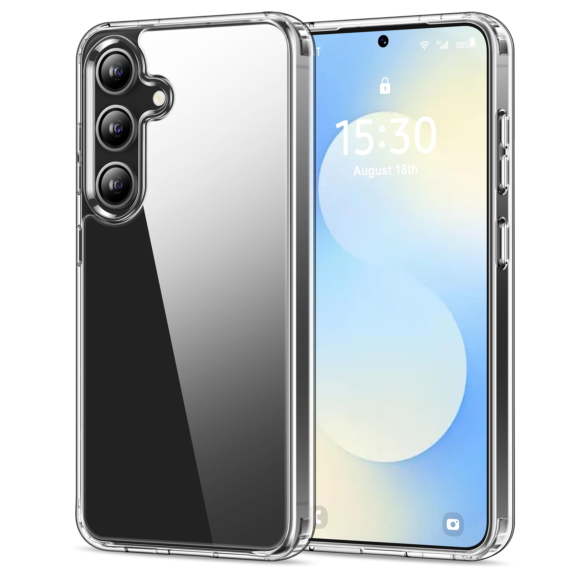 HOOMIL Case for Samsung Galaxy S25 FE, Non-Yellowing, Drop Protection, Anti-Scratch Transparent Hard Back Phone Cover - Crystal 