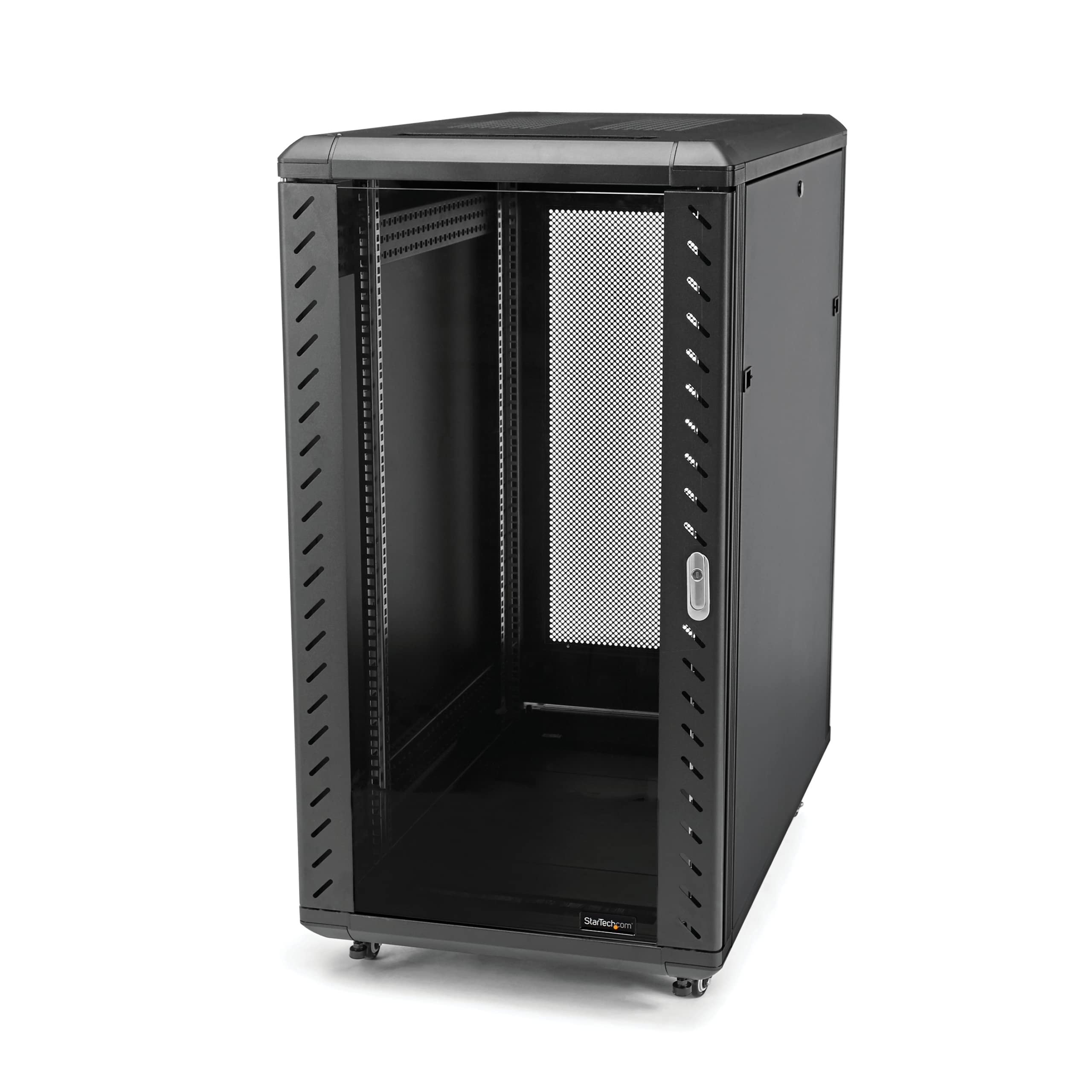 StarTech.com 4 Post 25U Server Rack Cabinet, 19' Data Rack Cabinet for IT / Network Equipment, with Adjustable Mounting Rails