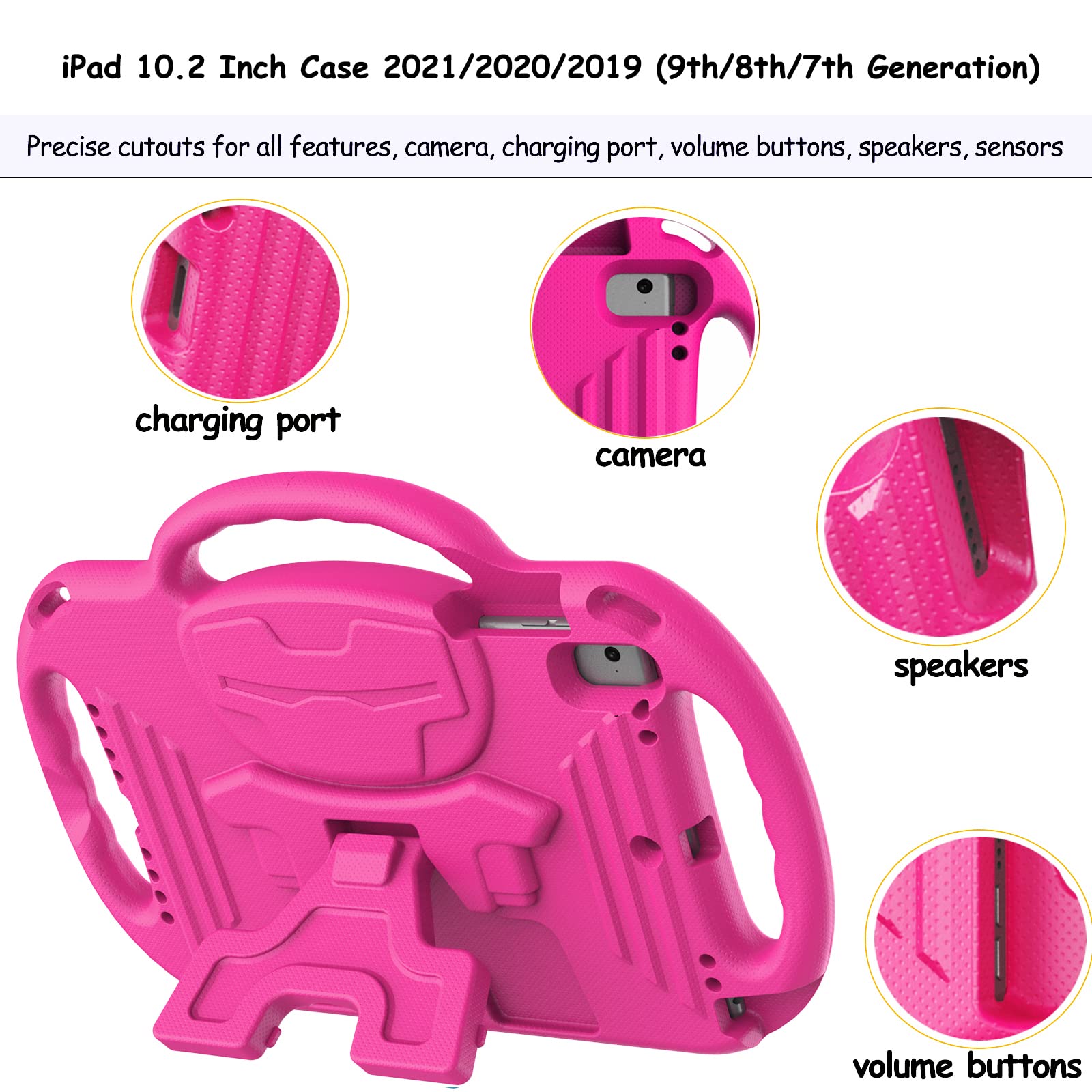 Ltrop Ipad 10.2 Case, Ipad 9Th/8Th/7Th Generation Case For Kids, Shockproof Handle Stand Shoulder Strap Kids Case For Ipad 10.2