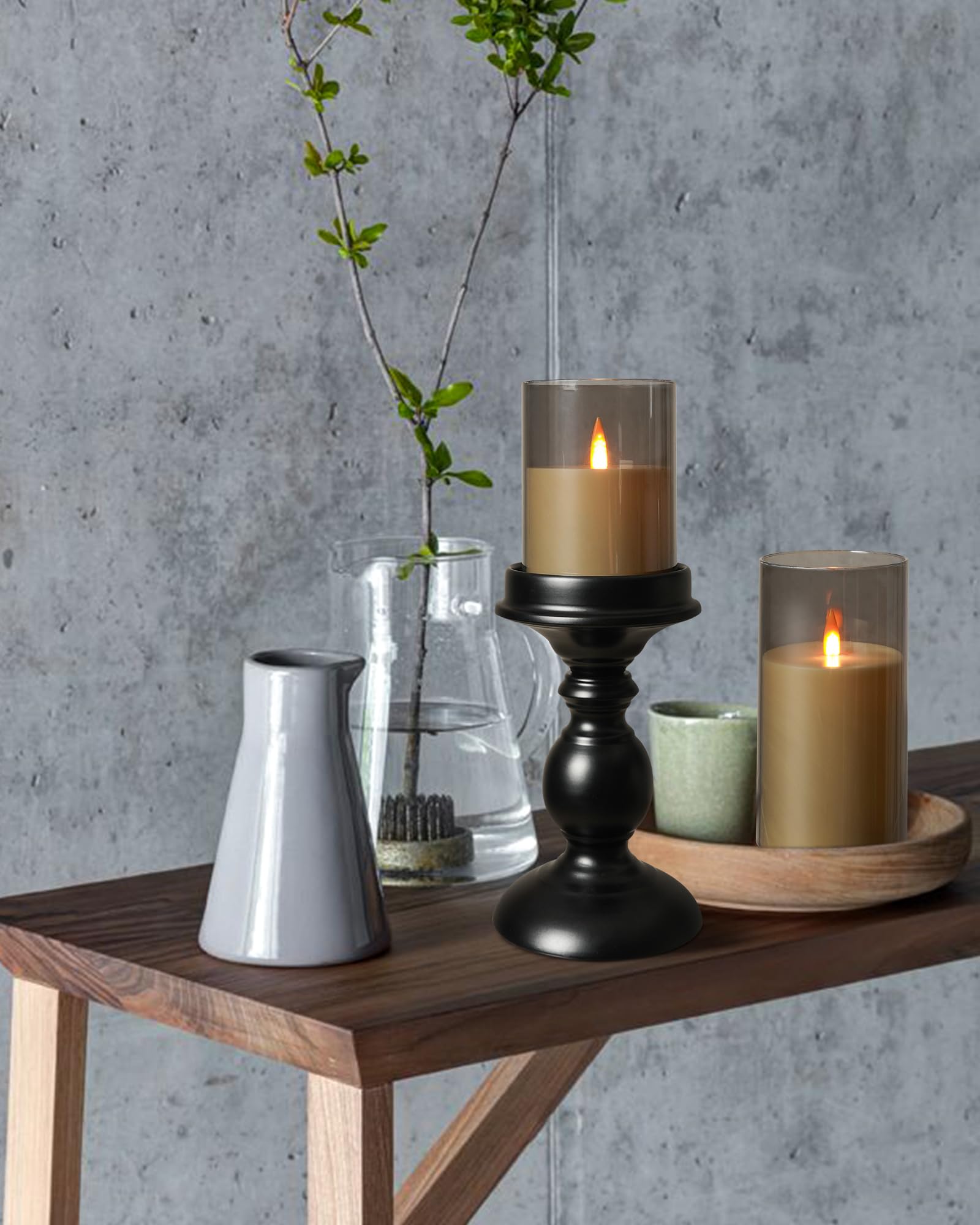 Da By Rechargeable Flameless Candle, Type C Rechargeable Battery Candlewith Remote Control And Timer Function,Set Of 3,Can Last