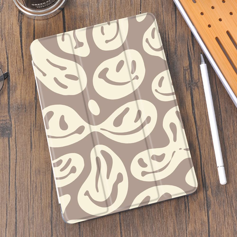 Idocolors Cute Ghost Face Pad Case White For Ipad 7Th/8Th/9Th Generation (Ipad 10.2 Inch Case 2019/2020/ 2021) White Anti Scratc