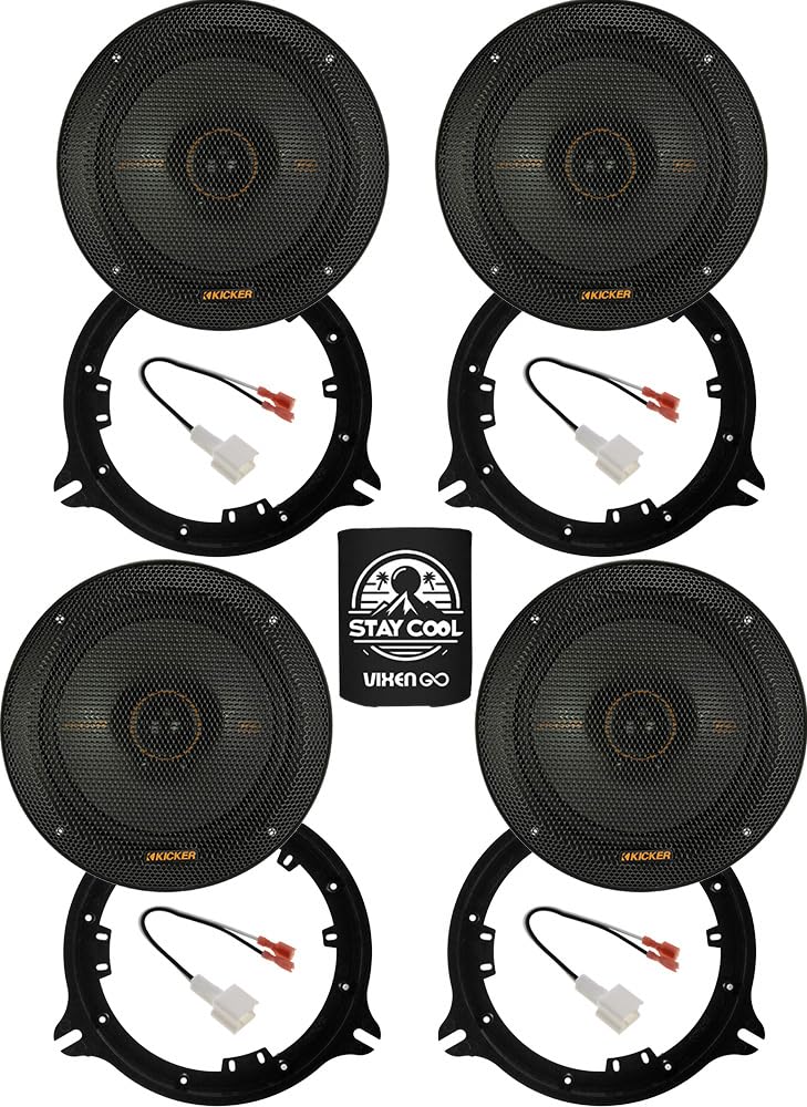 KICKER Front and Rear Door 6.5 Speakers Kit for Nissan Altima 2010-2024 Upgrade Kit - 2 Pairs of KS Series 6 1/2 Inch Coaxial Sp