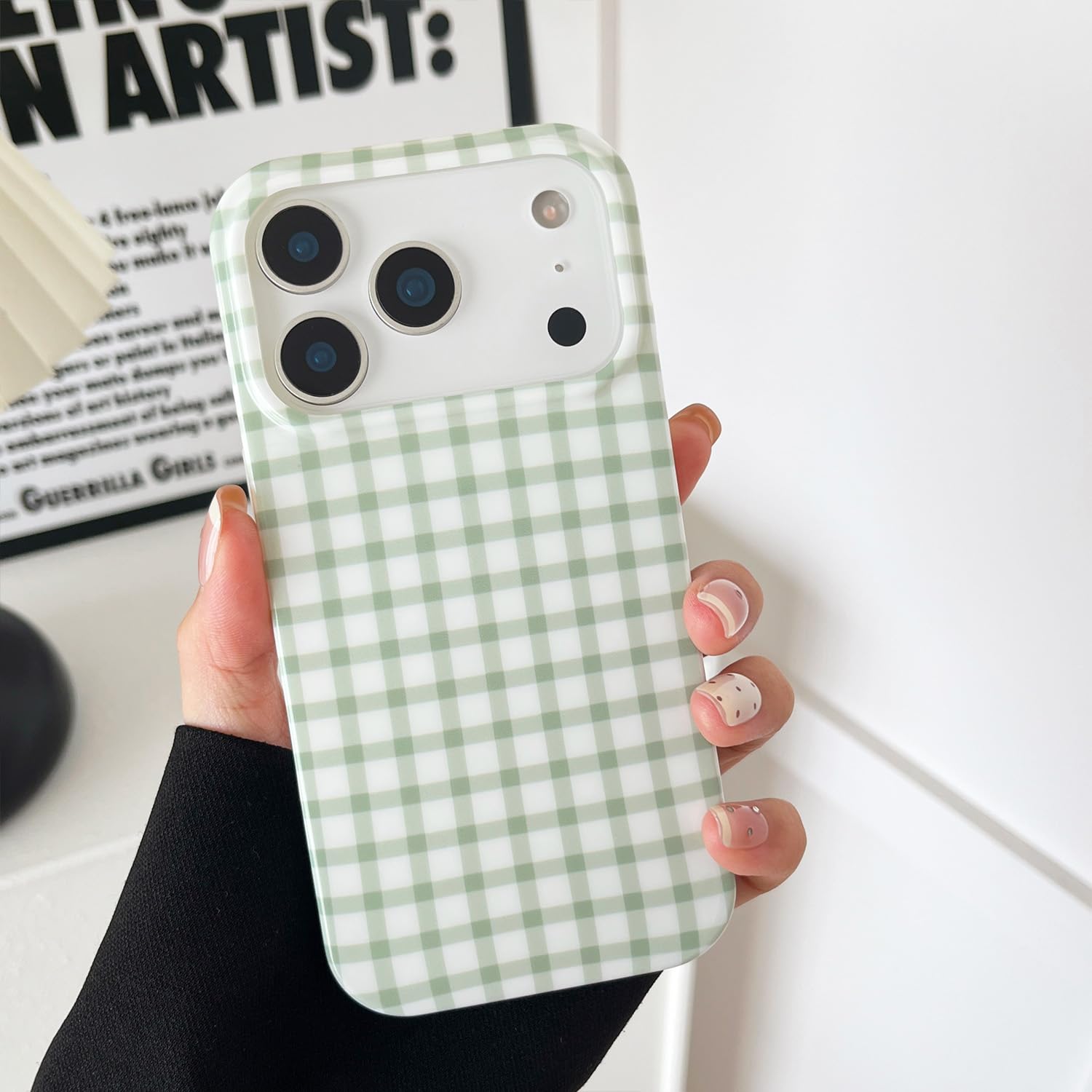 ZTOFERA for iPhone 17 Pro Max Case with Trendy Grids Plaid Checkerboard Pattern,Fashion Simple Checkered Print for Women Men,Sof