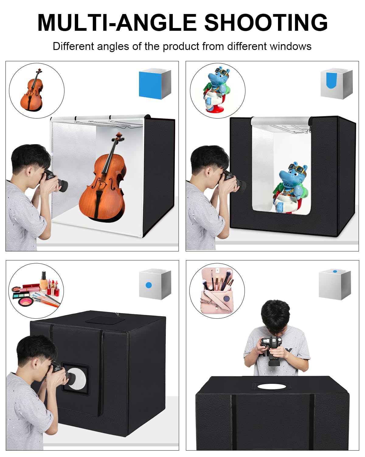 Light Box Photography, Puluz 32 Inch Large Photo Box Portable Studio Lightbox With 3 Light Strips 234Pcs Led Lights Picture Boot