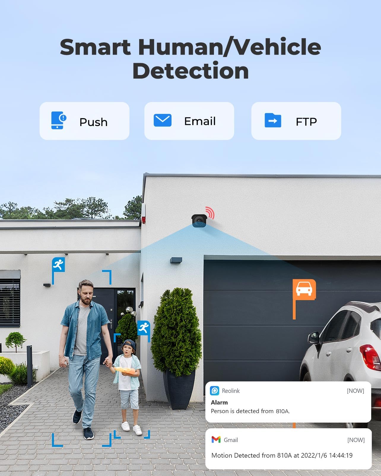 Reolink 4K/8Mp Security Poe Ip Camera, Human/Vehicle/Pet Detection, Time Lapse, 100Ft Ir Night Vision, Work With Smart Home, Up To 256Gb Microsd Card, Surveillance Outdoor Indoor, Rlc 810A