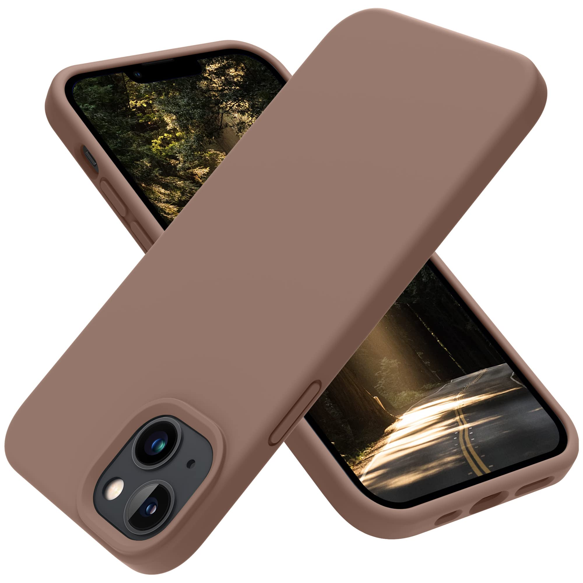 Otofly Designed For Iphone 14 Case, Silicone Shockproof Slim Thin Phone Case For Iphone 14 6.1 Inch (Light Brown)