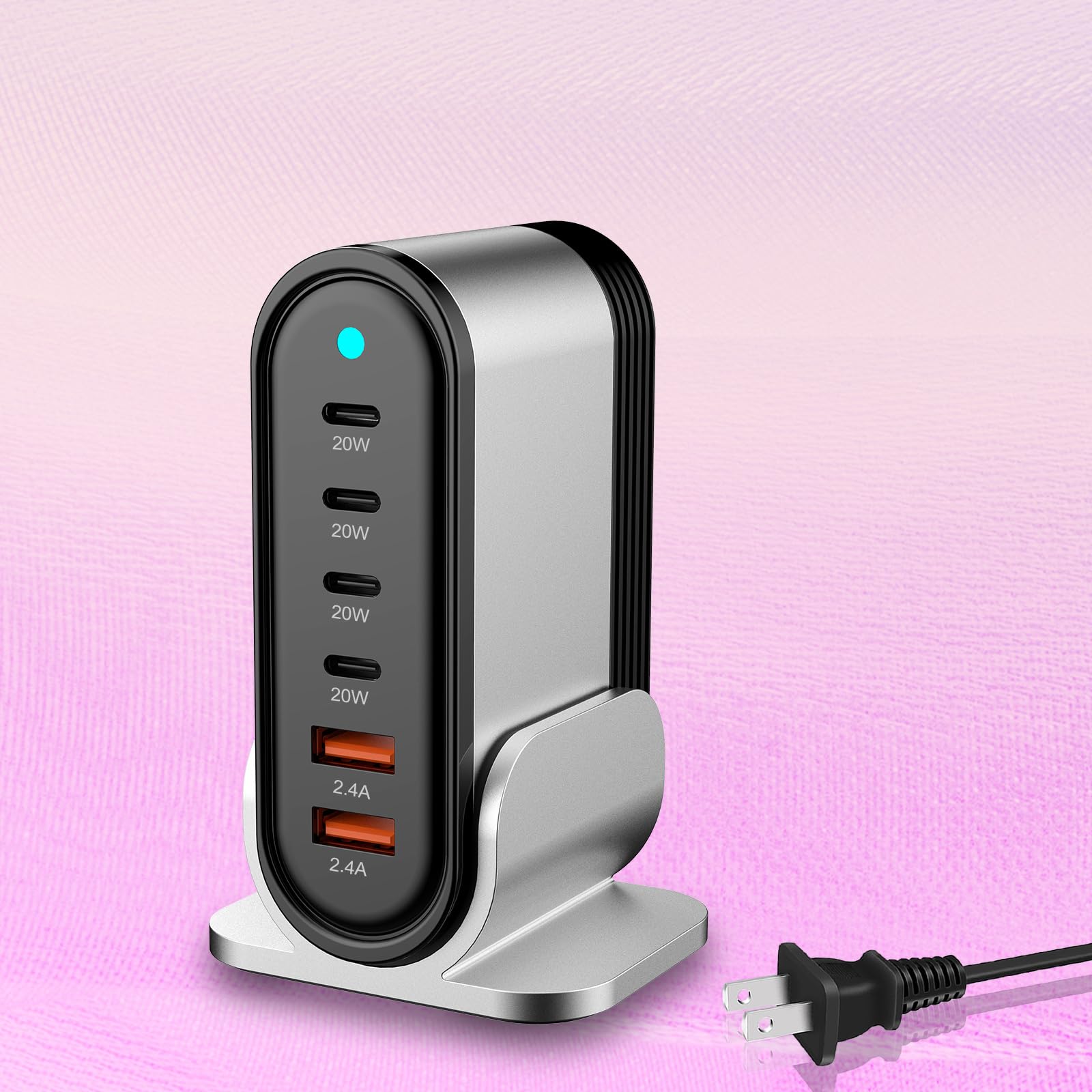 Usb C Charger Quick Charge Station, 4 Usb-C And 2 Usb-A Charging Station Hub Module Cube, Charging Hub Organizer For Iphone, Ipa