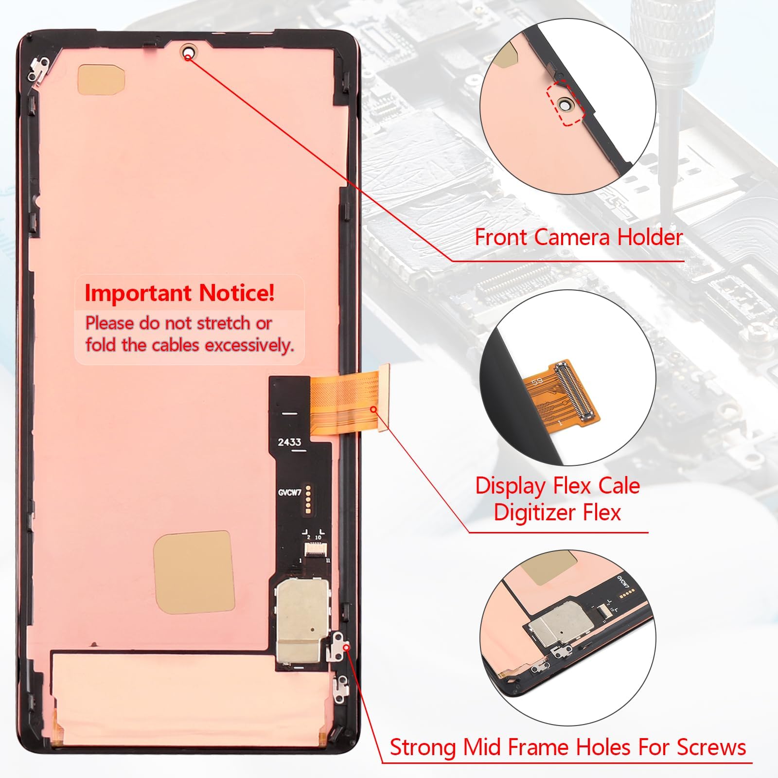 Oled Screen For Google Pixel 7 Pro Screen Replacement For Google Pixel 7 Pro 5G Lcd Display Touch Screen Digitizer Assembly With