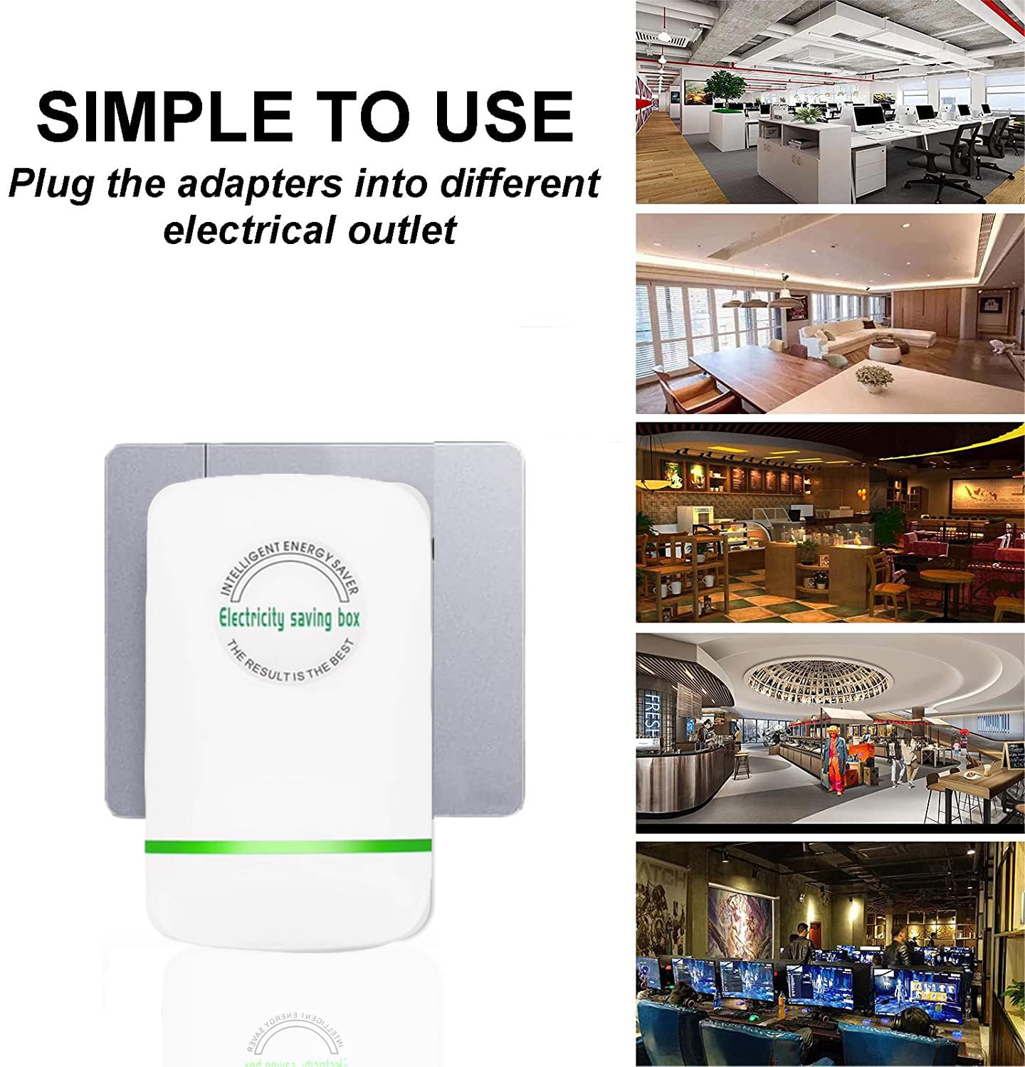 Smearus Pro Power Saver Electricity Saving Device Save Electricity,Energy Saving Device,Save Electricity Saving Box Us Plug 90V