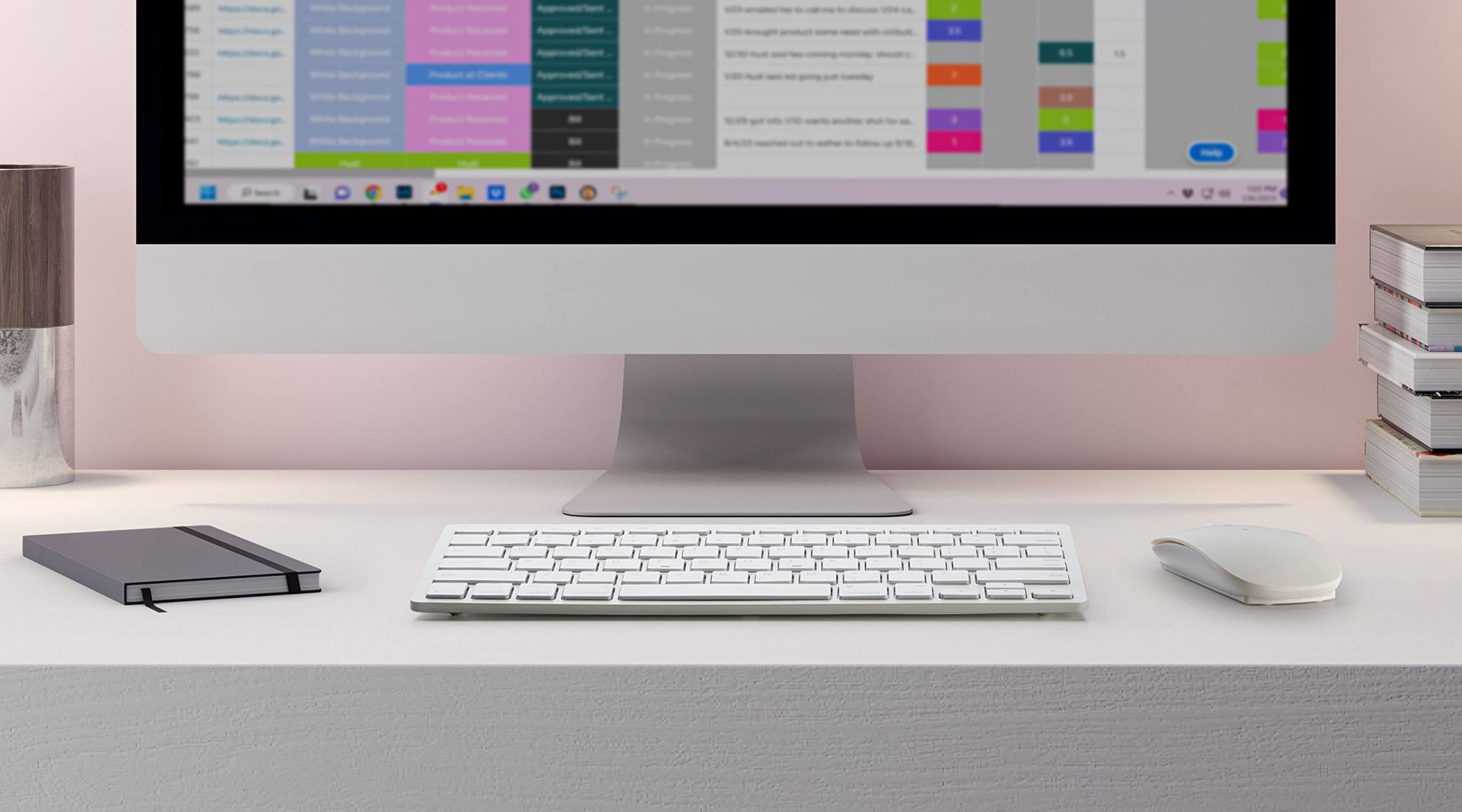 Mason West Slim Wireless Keyboard And Mouse Combo   White   For Desktop/Laptop/Windows/Mac, Simple Plug And Play Usb Nano Receiv